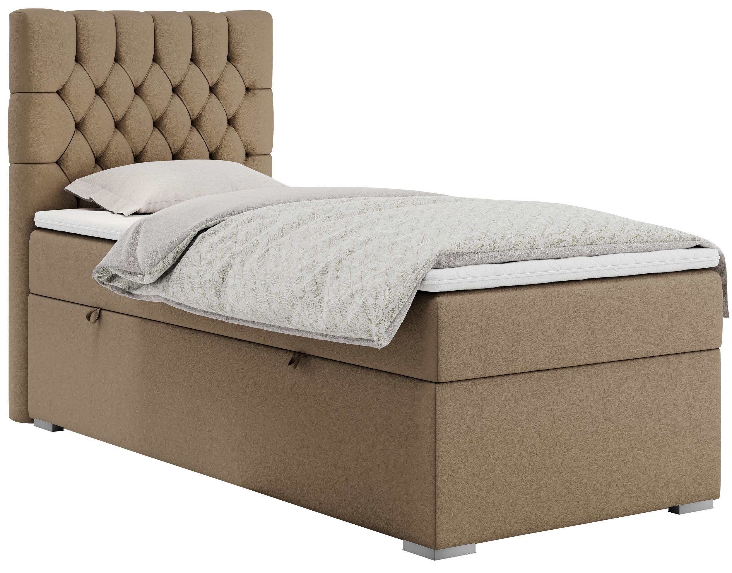 wohnli-moebel-suche-800000681287 Wohnli Möbelsuche - BOXBETT PERA 90/200 Braun Kunstleder - H4 - Links Seite