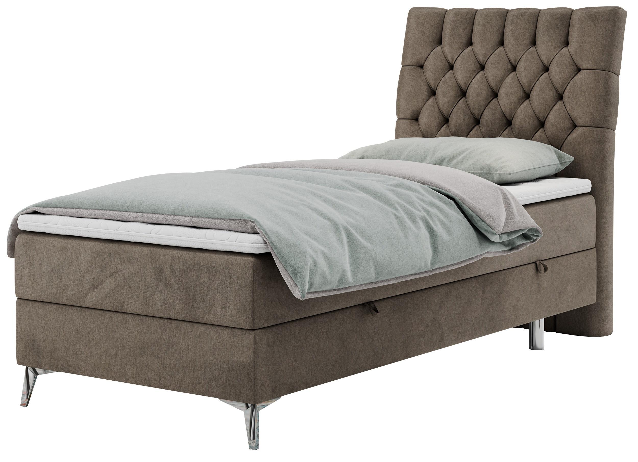 wohnli-moebel-suche-800000681298 Wohnli Möbelsuche - BOXBETT MILEN 90/200 Braun Velvet - H3 - Rechts Seite