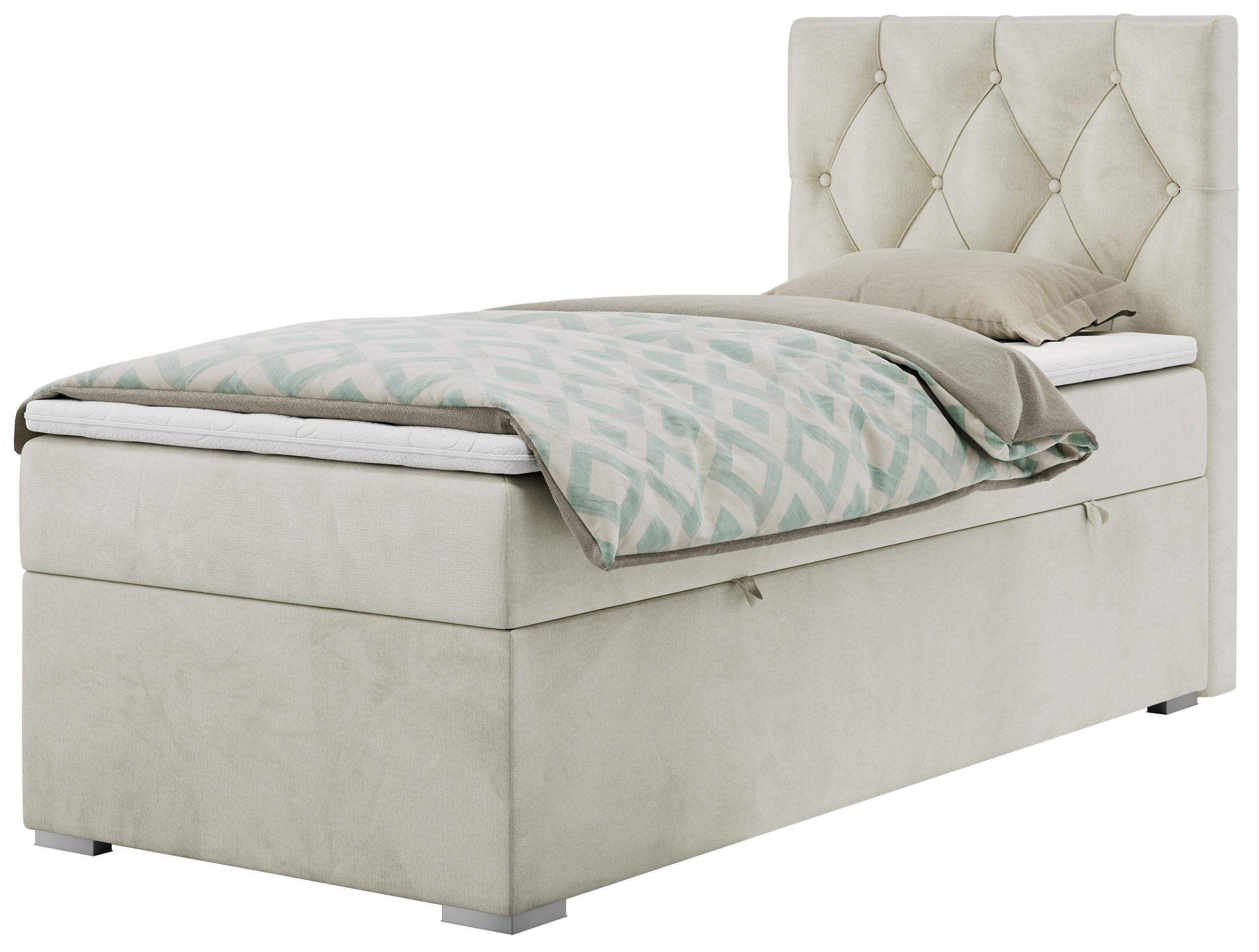 wohnli-moebel-suche-800000681299 Wohnli Möbelsuche - BOXBETT ALDA 90/200 Beige Velvet - H4 - Rechts Seite