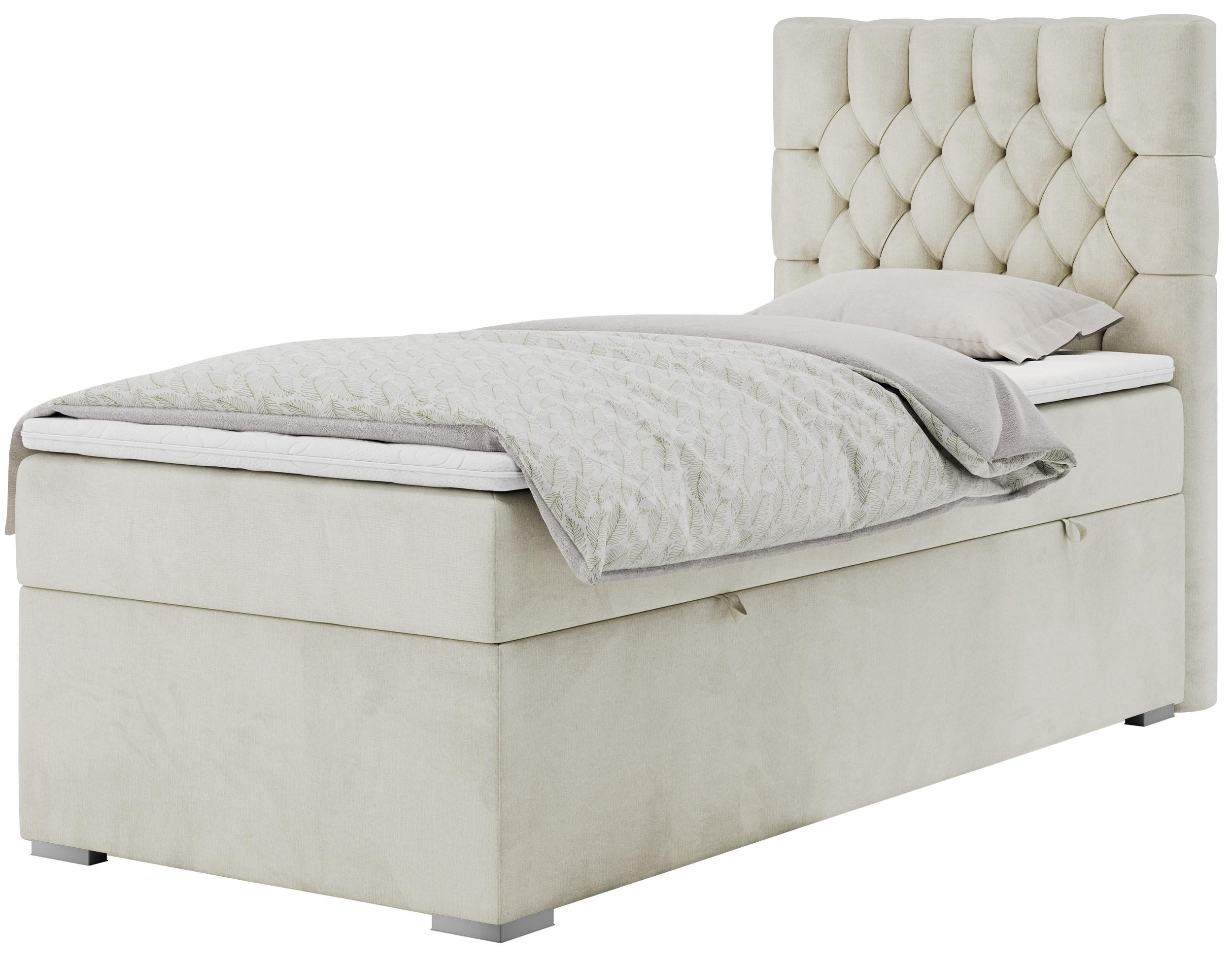 wohnli-moebel-suche-800000681302 Wohnli Möbelsuche - BOXBETT PERA 90/200 Beige Velvet - H3 - Rechts Seite