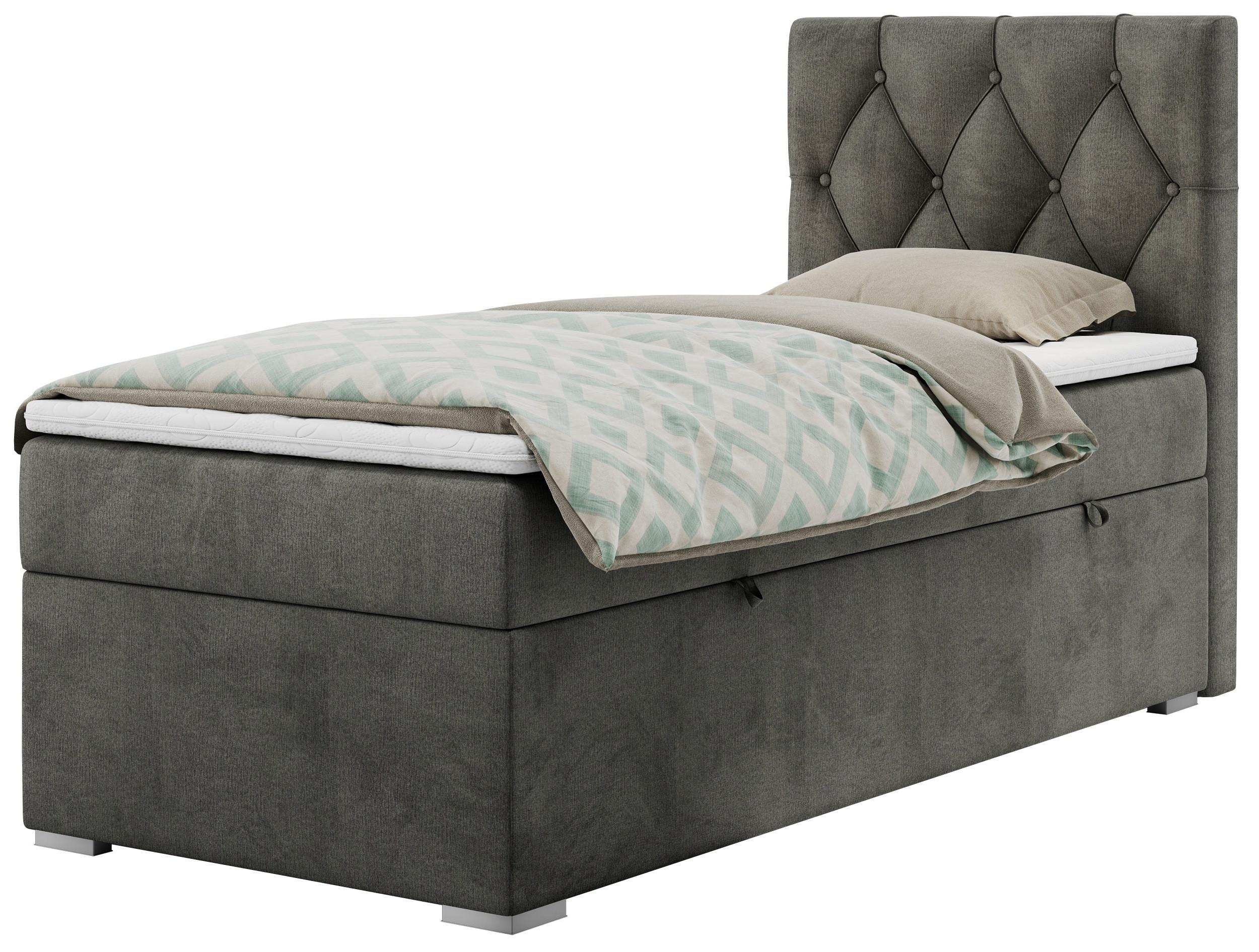 wohnli-moebel-suche-800000681306 Wohnli Möbelsuche - BOXBETT ALDA 90/200 Dunkelgrau Velvet - H3 - Rechts Seite