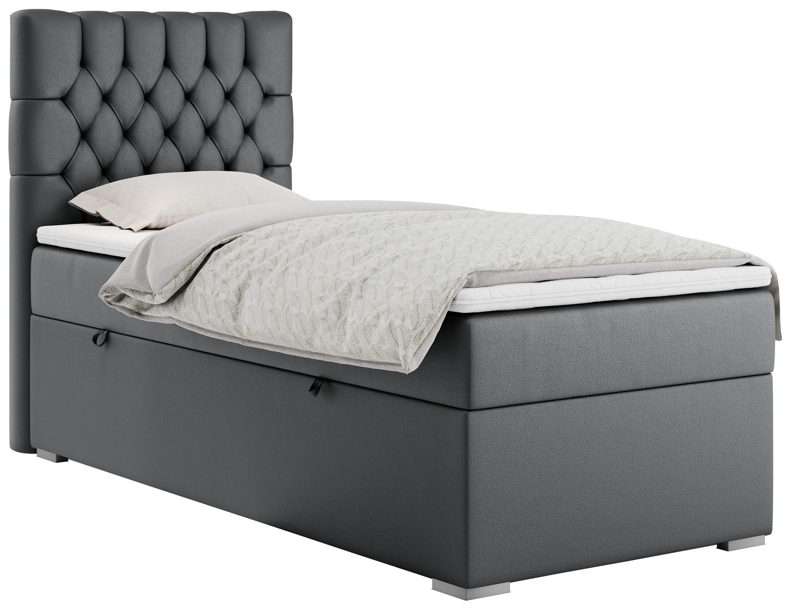 wohnli-moebel-suche-800000681309 Wohnli Möbelsuche - BOXBETT PERA 90/200 Dunkelgrau Kunstleder - H3 - Links Seite