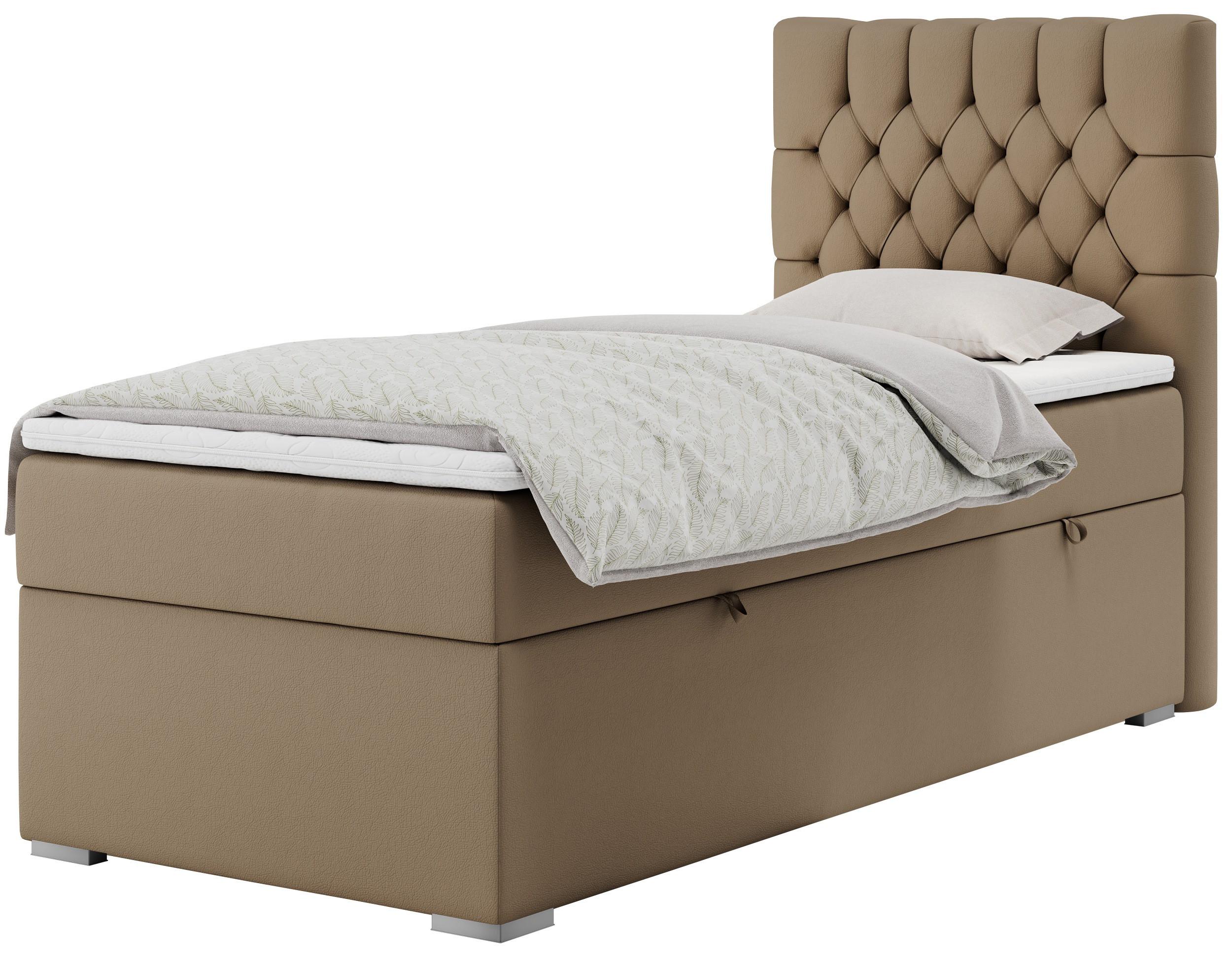 wohnli-moebel-suche-800000681352 Wohnli Möbelsuche - BOXBETT PERA 90/200 Braun Kunstleder - H3 - Rechts Seite