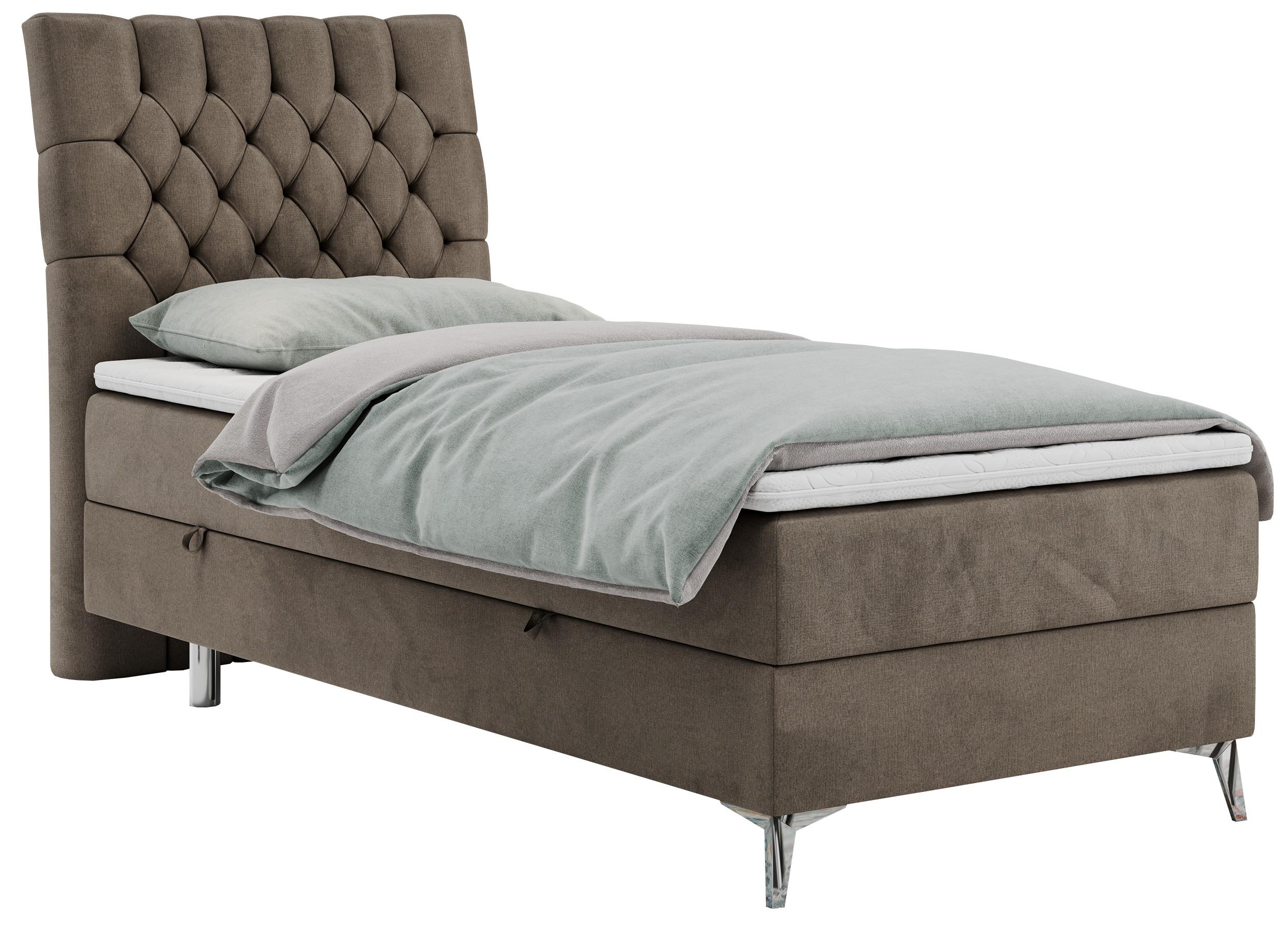 wohnli-moebel-suche-800000681355 Wohnli Möbelsuche - BOXBETT MILEN 90/200 Braun Velvet - H3 - Links Seite