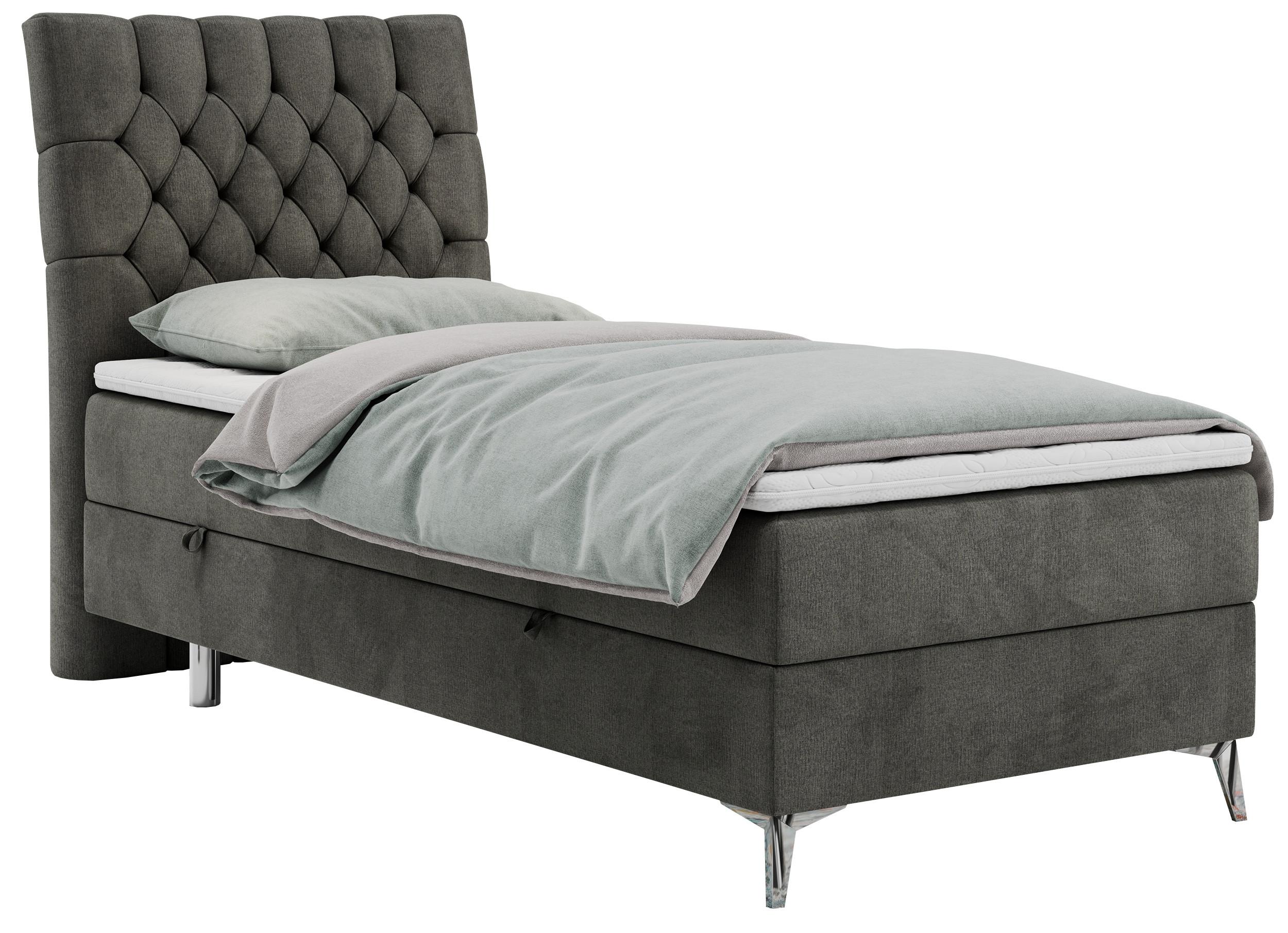 wohnli-moebel-suche-800000681367 Wohnli Möbelsuche - BOXBETT MILEN 90/200 Dunkelgrau Velvet - H3 - Links Seite