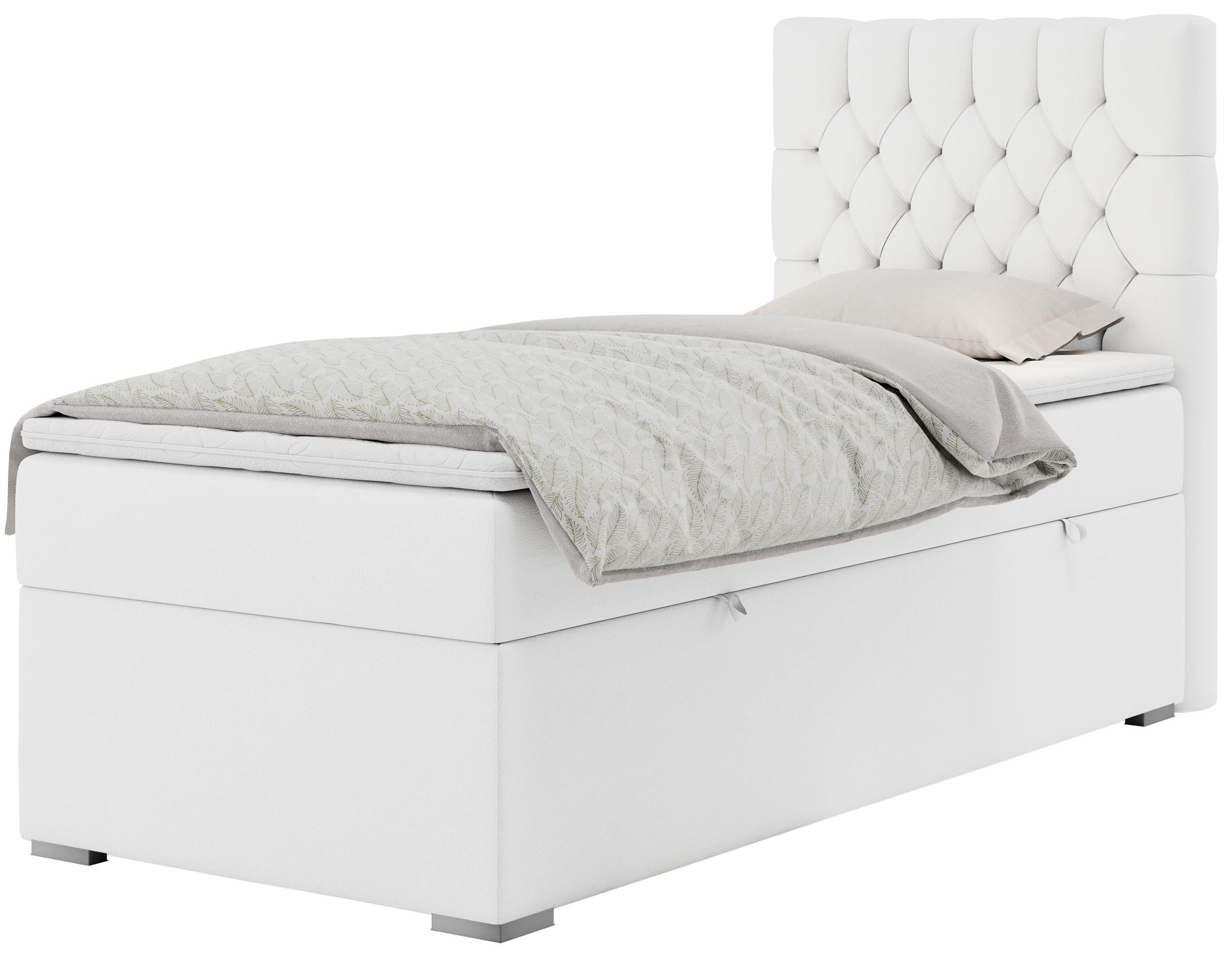 wohnli-moebel-suche-800000681376 Wohnli Möbelsuche - BOXBETT PERA 90/200 Weiß Kunstleder - H4 - Rechts Seite