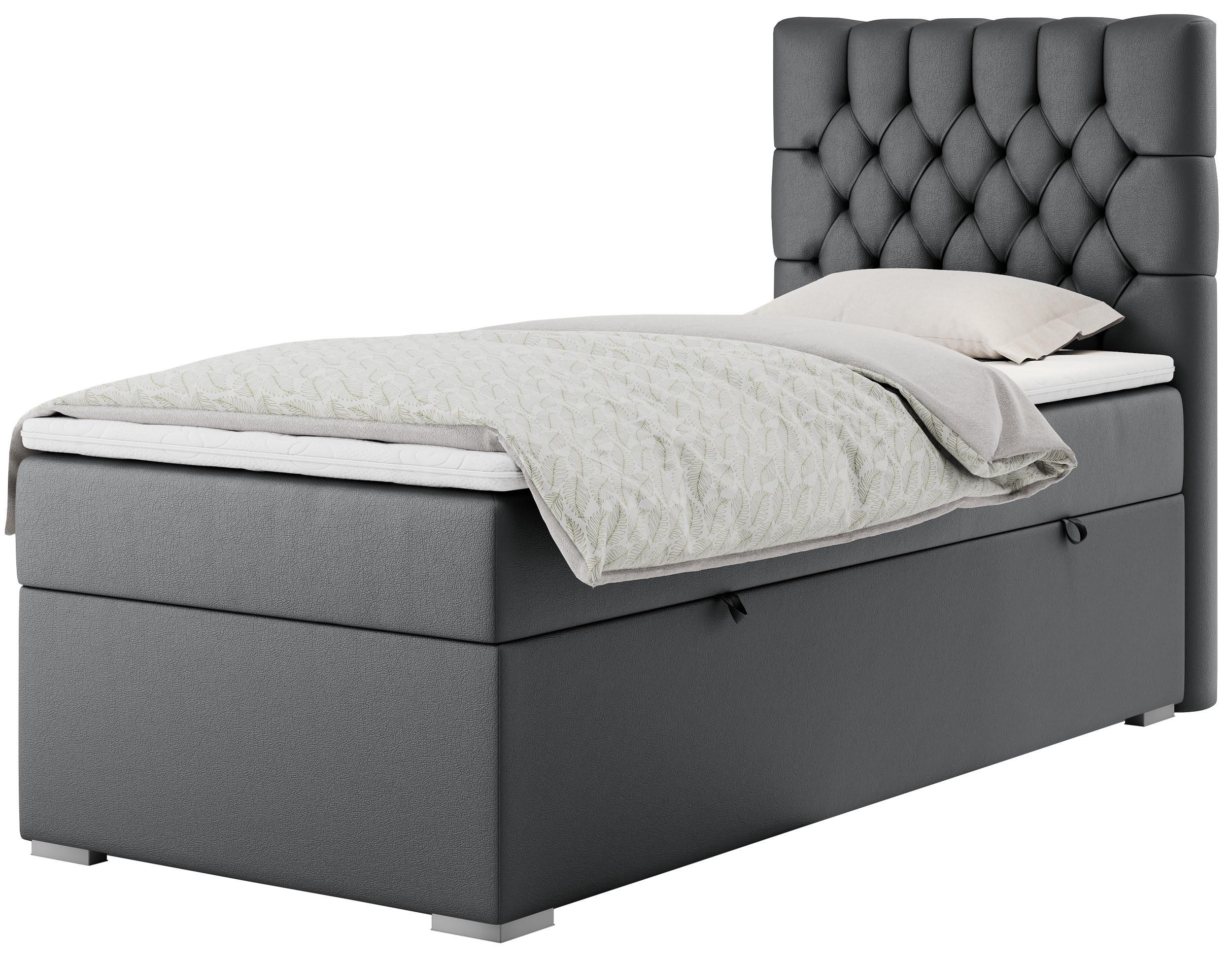 wohnli-moebel-suche-800000681386 Wohnli Möbelsuche - BOXBETT PERA 90/200 Dunkelgrau Kunstleder - H4 - Rechts Seite