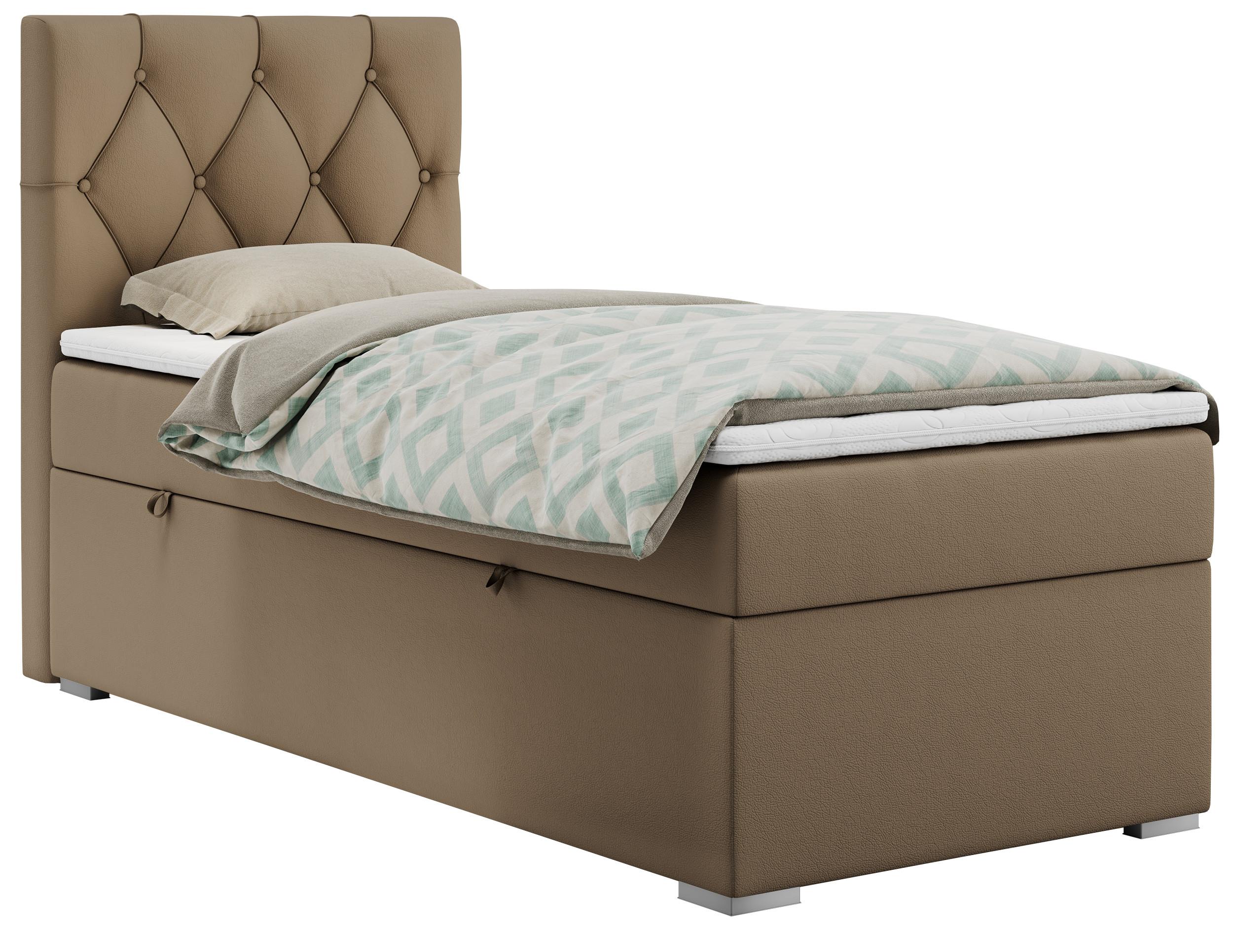 wohnli-moebel-suche-800000681410 Wohnli Möbelsuche - BOXBETT ALDA 90/200 Braun Kunstleder - H3 - Links Seite
