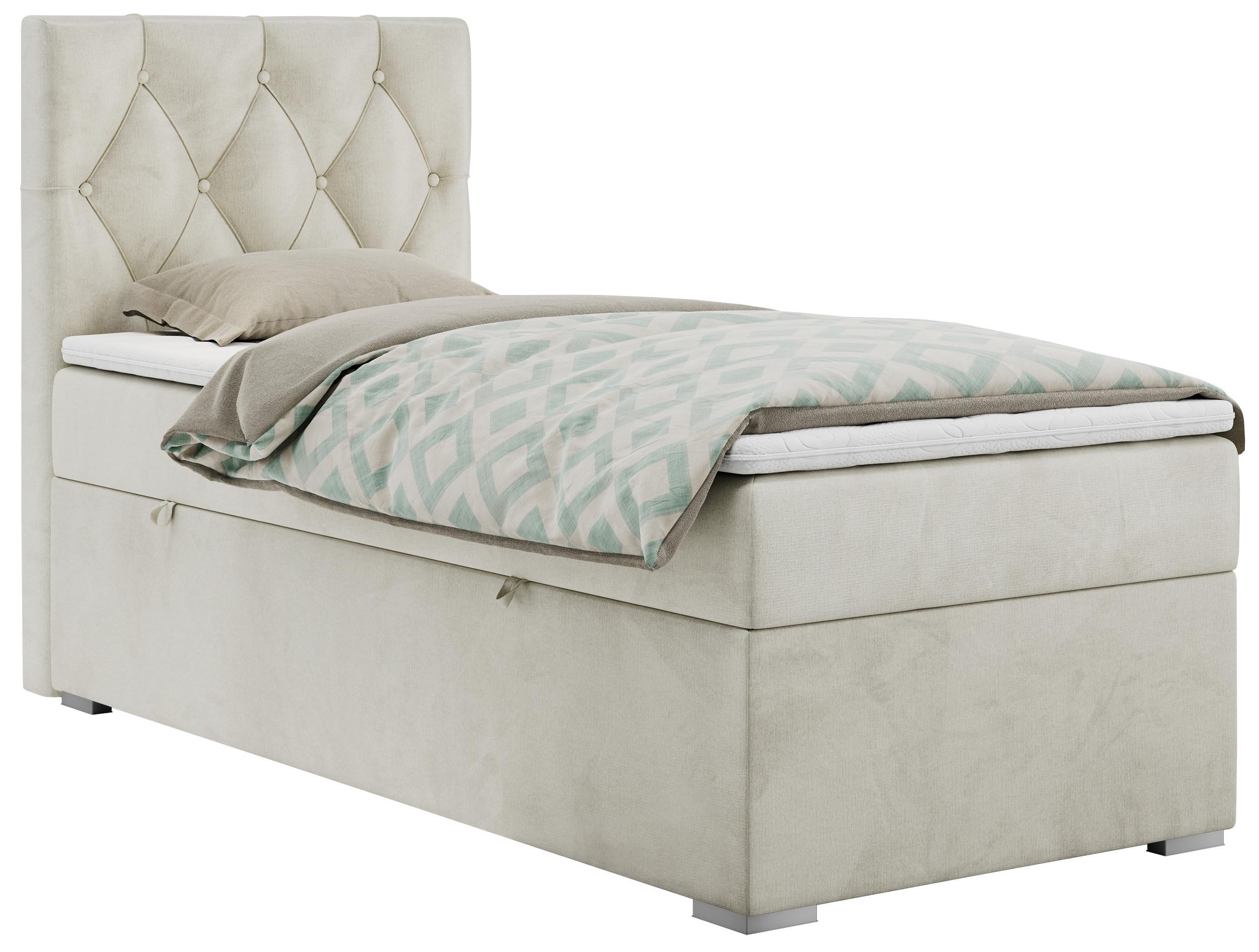 wohnli-moebel-suche-800000681415 Wohnli Möbelsuche - BOXBETT ALDA 90/200 Beige Velvet - H4 - Links Seite