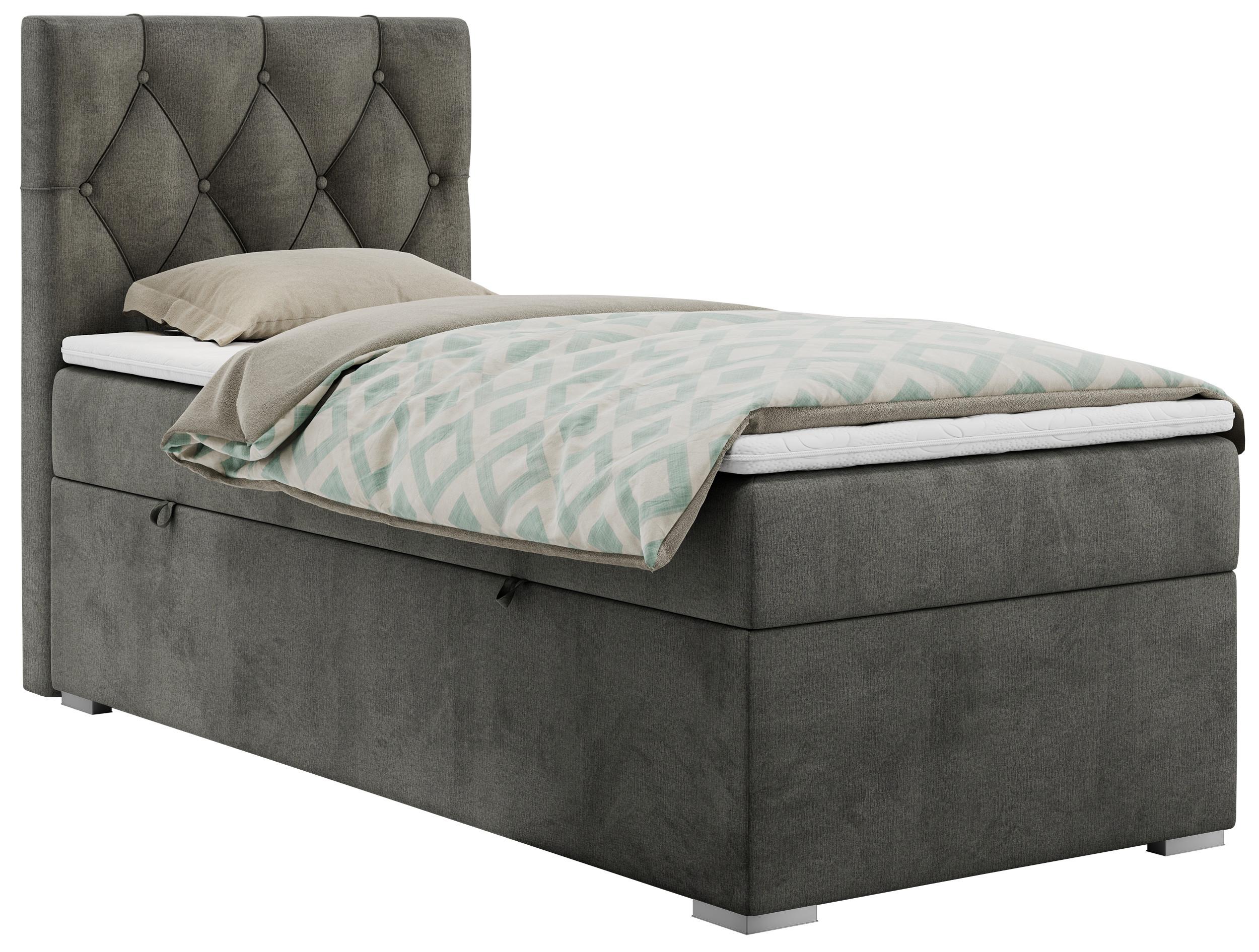 wohnli-moebel-suche-800000681416 Wohnli Möbelsuche - BOXBETT ALDA 90/200 Dunkelgrau Velvet - H4 - Links Seite