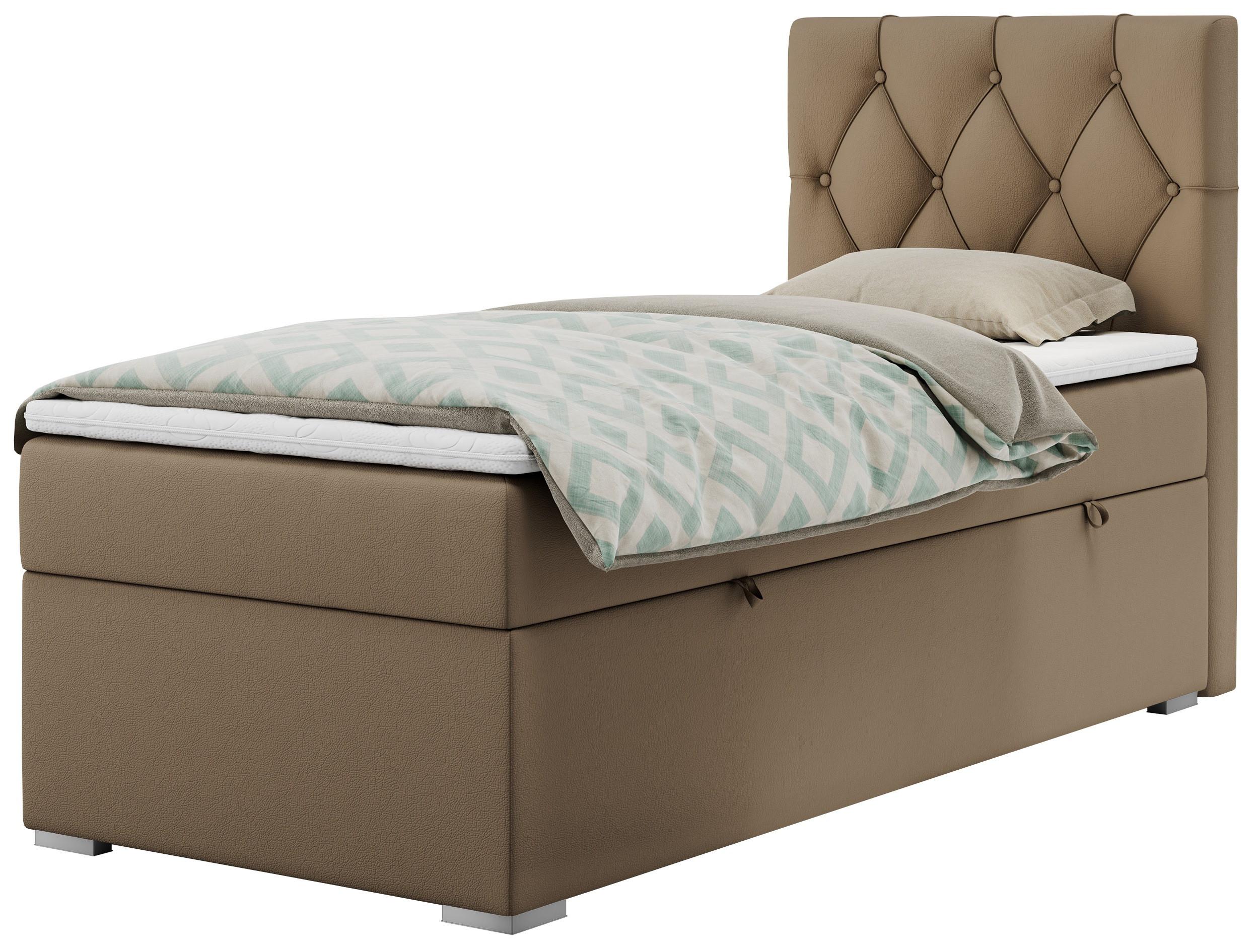 wohnli-moebel-suche-800000681437 Wohnli Möbelsuche - BOXBETT ALDA 90/200 Braun Kunstleder - H3 - Rechts Seite