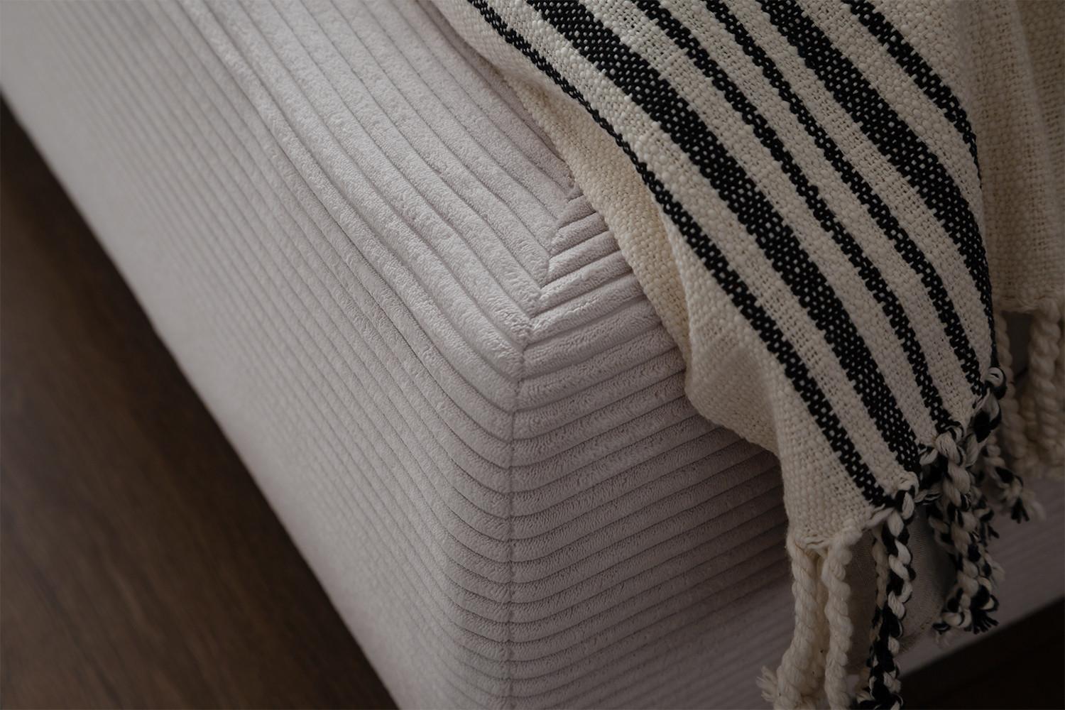 POLSTERBETT HENRY Weiß Cord Textil KAWOLA Möbel > Betten > Polsterbetten Weiß