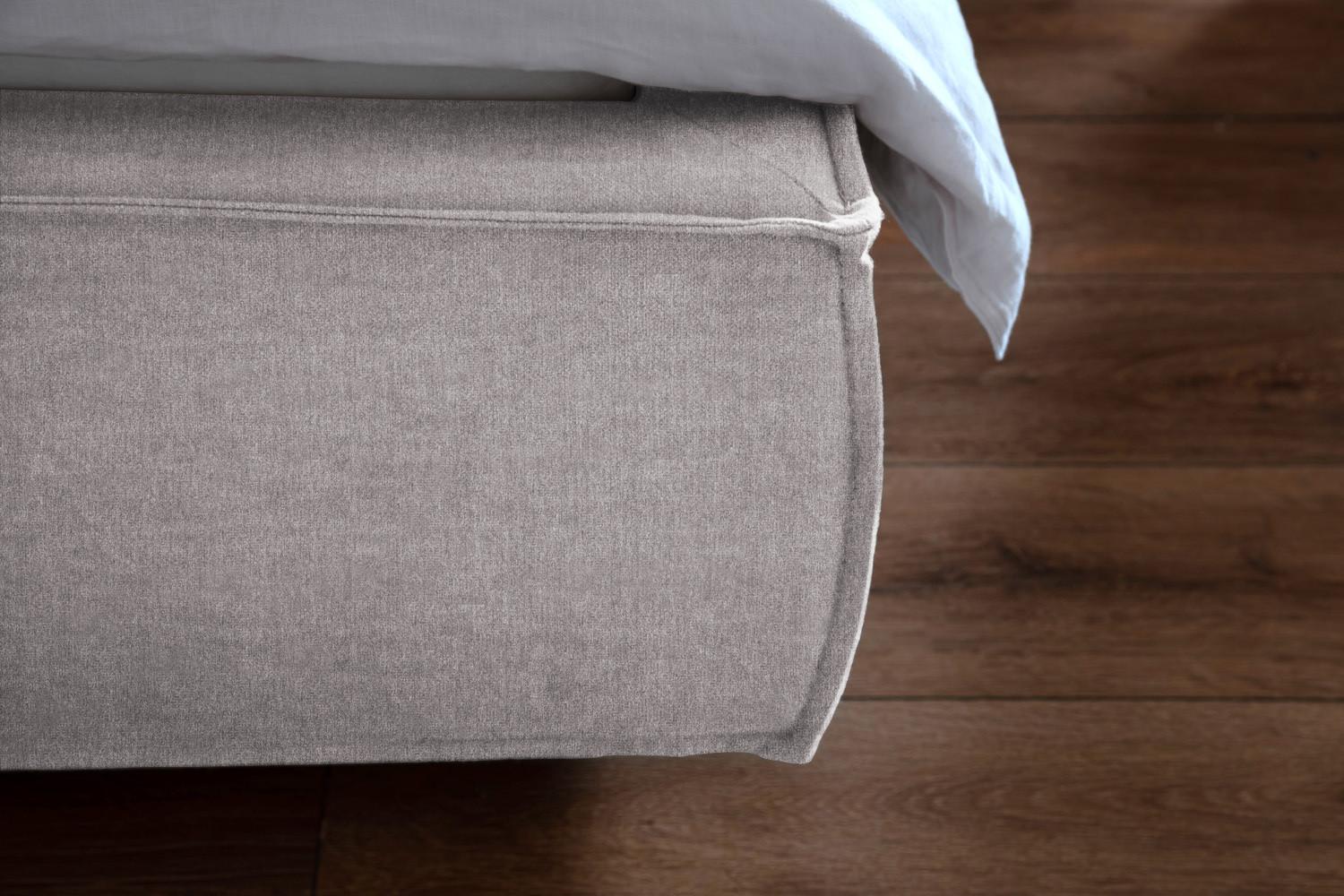 POLSTERBETT CARLO Hellgrau Flachgewebe Textil KAWOLA Möbel > Betten > Polsterbetten Grau
