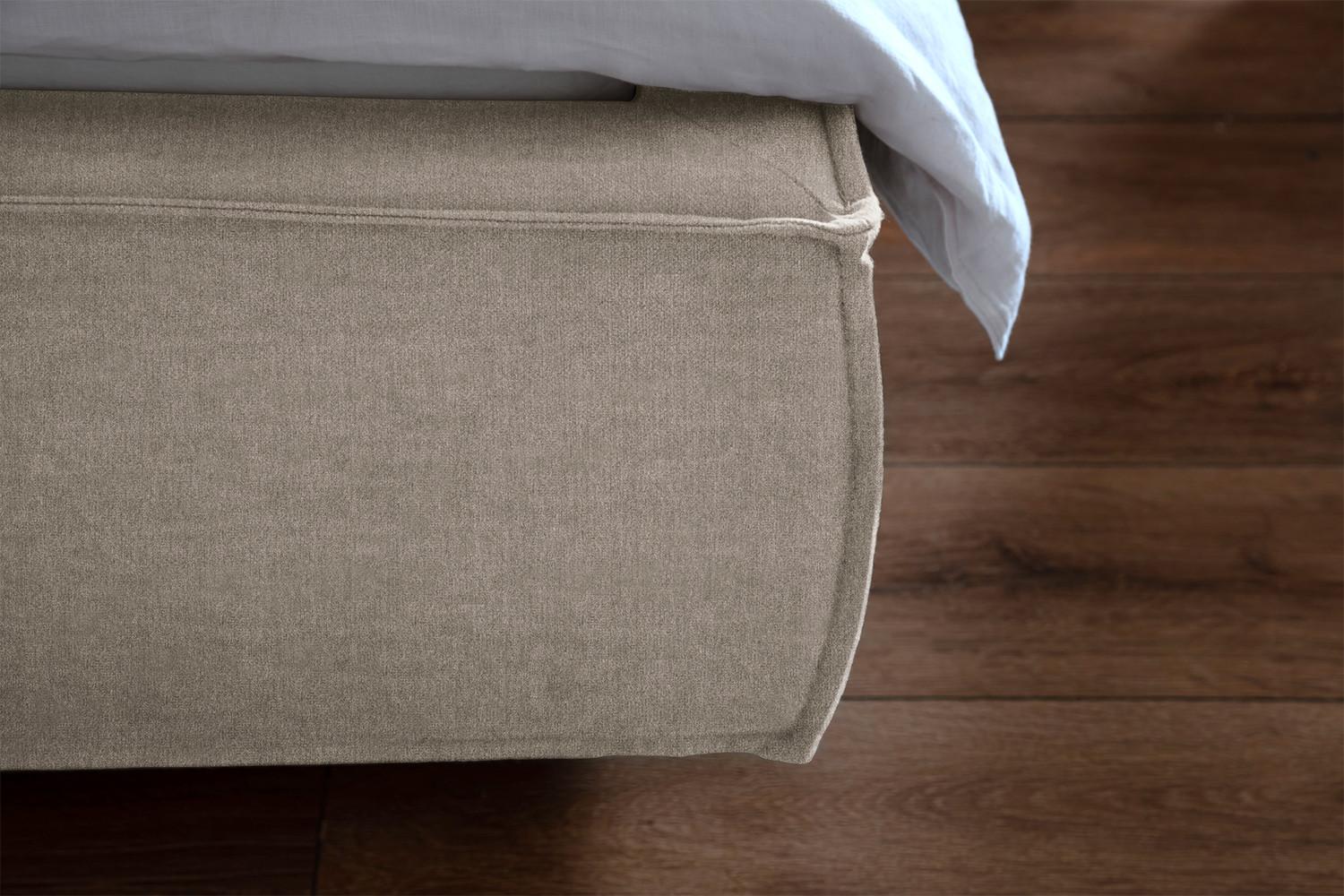 wohnli-moebel-suche-800000681935-1 POLSTERBETT CARLO Taupe Flachgewebe Textil KAWOLA Möbel > Betten > Polsterbetten Taupe