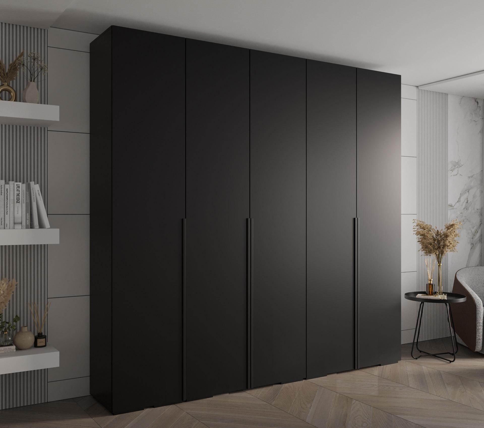 wohnli-moebel-suche-800000682589-1 DREHTÜRENSCHRANK 236.7/250/47 5-türig Holz MÖBEL KRYSPOL Möbel > Schränke > Kleiderschränke > Drehtürenschränke Schwarz