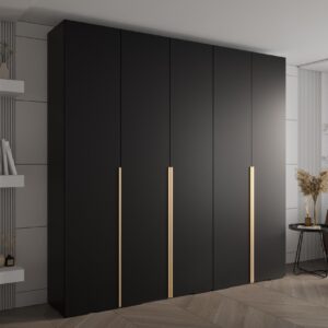 wohnli-moebel-suche-800000682590-1 DREHTÜRENSCHRANK 236.7/250/47 5-türig Holz MÖBEL KRYSPOL Möbel > Schränke > Kleiderschränke > Drehtürenschränke Schwarz