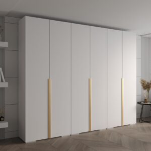 wohnli-moebel-suche-800000682595-1 DREHTÜRENSCHRANK 236.7/300/47 6-türig Holz MÖBEL KRYSPOL Möbel > Schränke > Kleiderschränke > Drehtürenschränke Weiß