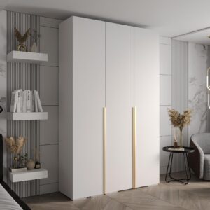 wohnli-moebel-suche-800000682602-1 DREHTÜRENSCHRANK 236.7/150/47 3-türig Holz MÖBEL KRYSPOL Möbel > Schränke > Kleiderschränke > Drehtürenschränke Weiß