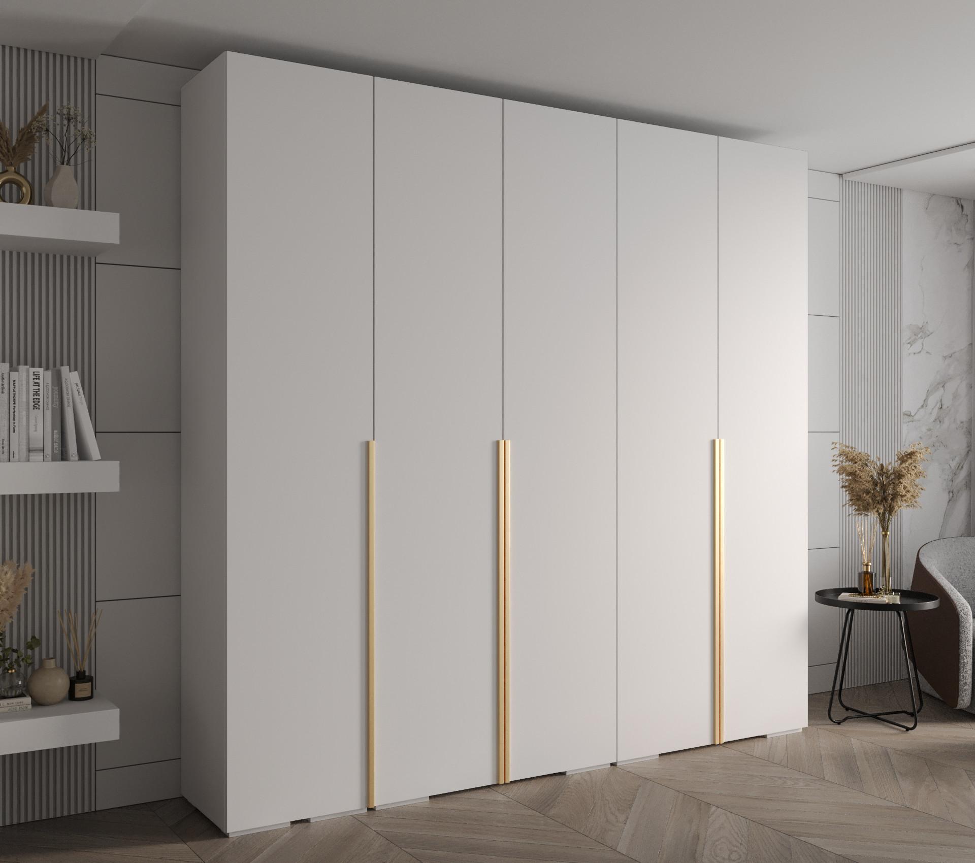 DREHTÜRENSCHRANK 236.7/250/47 5-türig Holz MÖBEL KRYSPOL Möbel > Schränke > Kleiderschränke > Drehtürenschränke Weiß