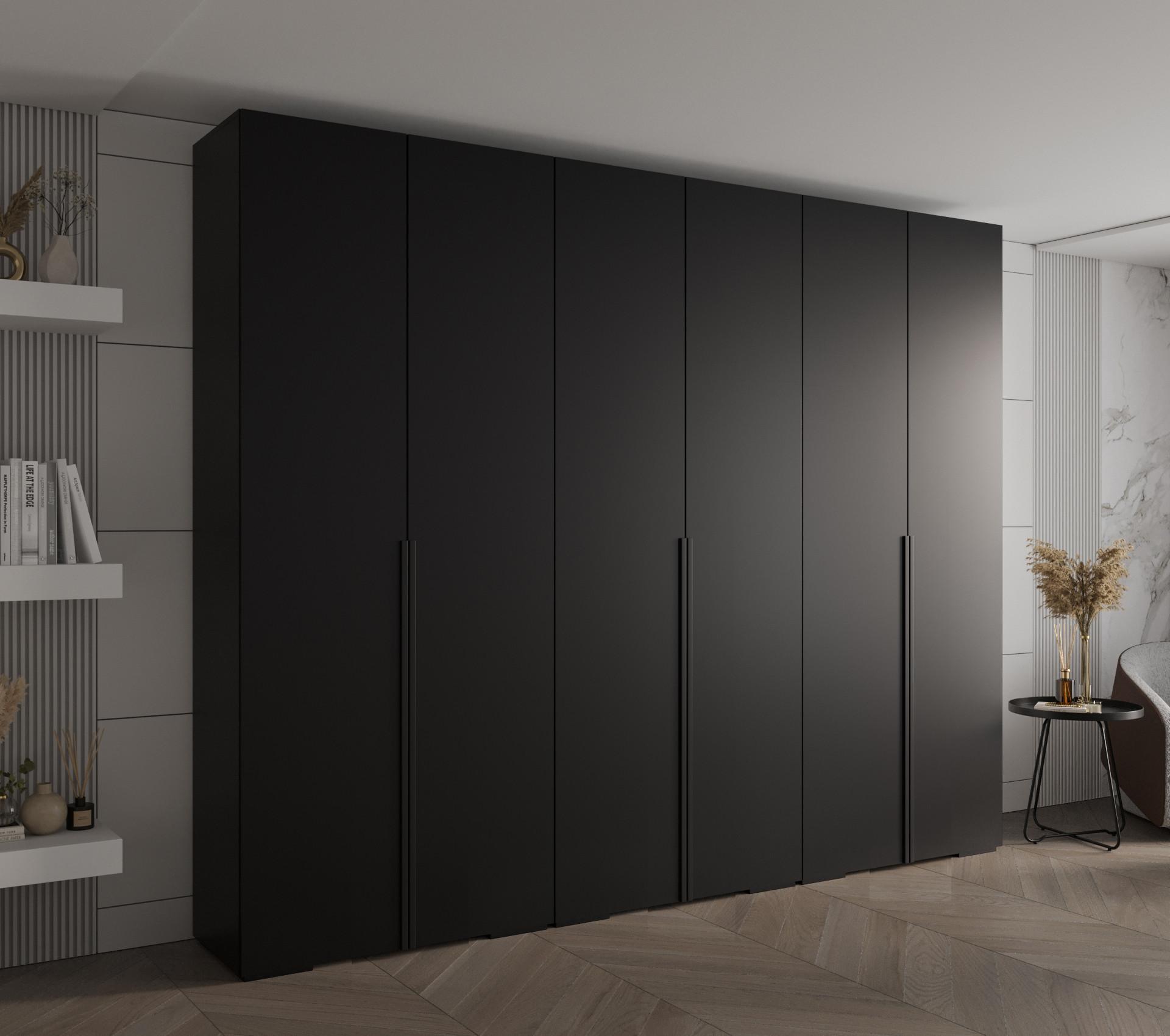 wohnli-moebel-suche-800000682612-1 DREHTÜRENSCHRANK 236.7/300/47 6-türig Holz MÖBEL KRYSPOL Möbel > Schränke > Kleiderschränke > Drehtürenschränke Schwarz