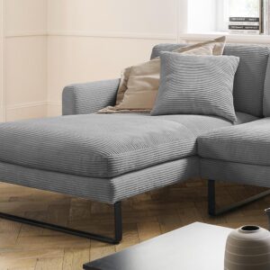 ECKSOFA RICARDA Grau Cord Textil KAWOLA Möbel > Sofas & Couches > Wohnlandschaften > Ecksofas Grau