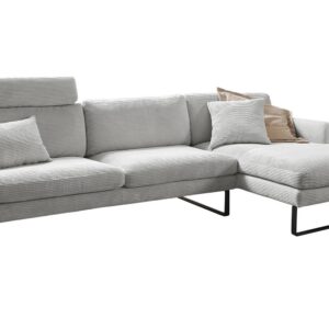 Wohnli Möbelsuche - ECKSOFA RICARDA Hellgrau Cord