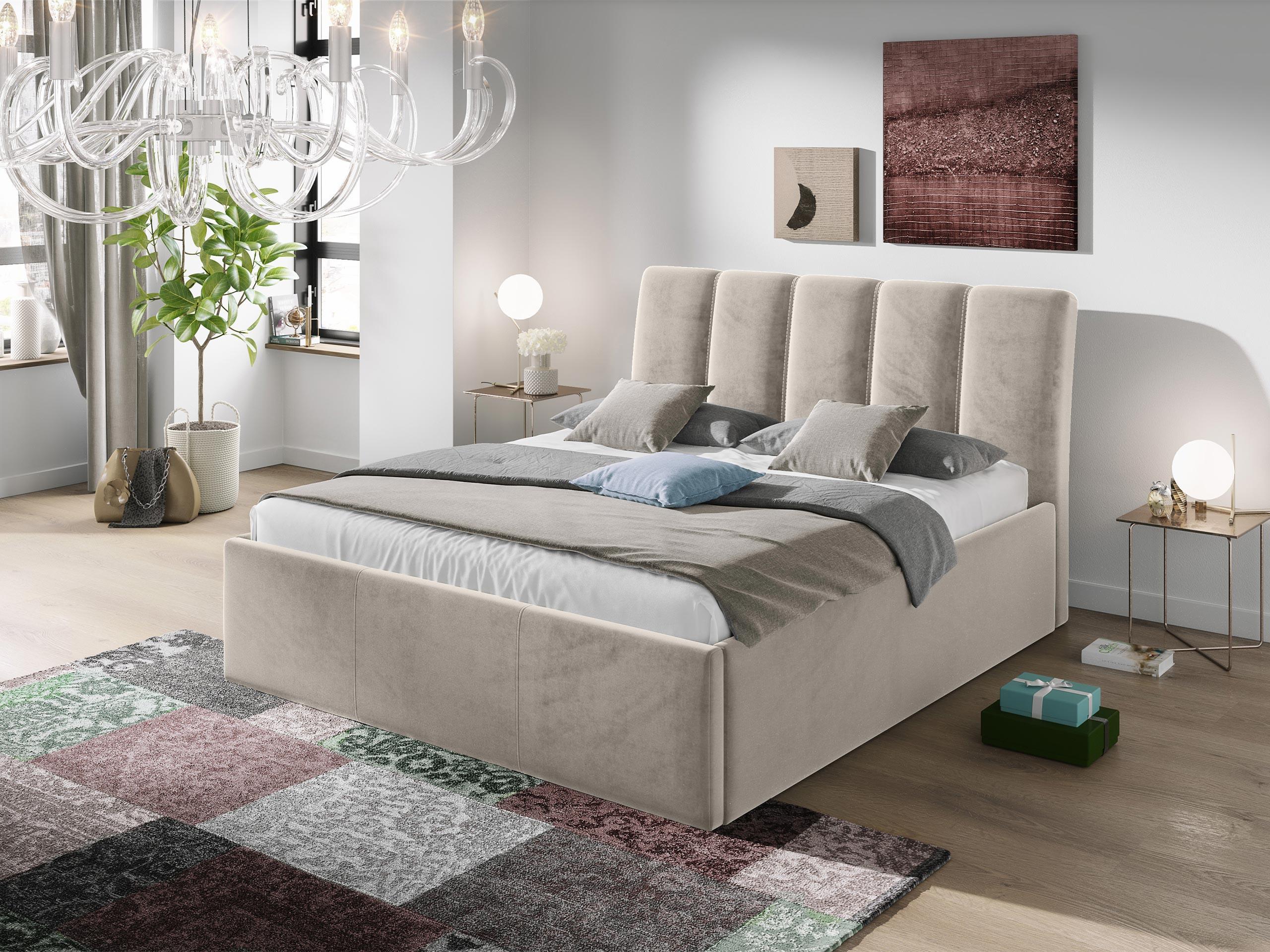POLSTERBETT Sensi Textil MIRJAN24 Möbel > Betten > Polsterbetten Beige