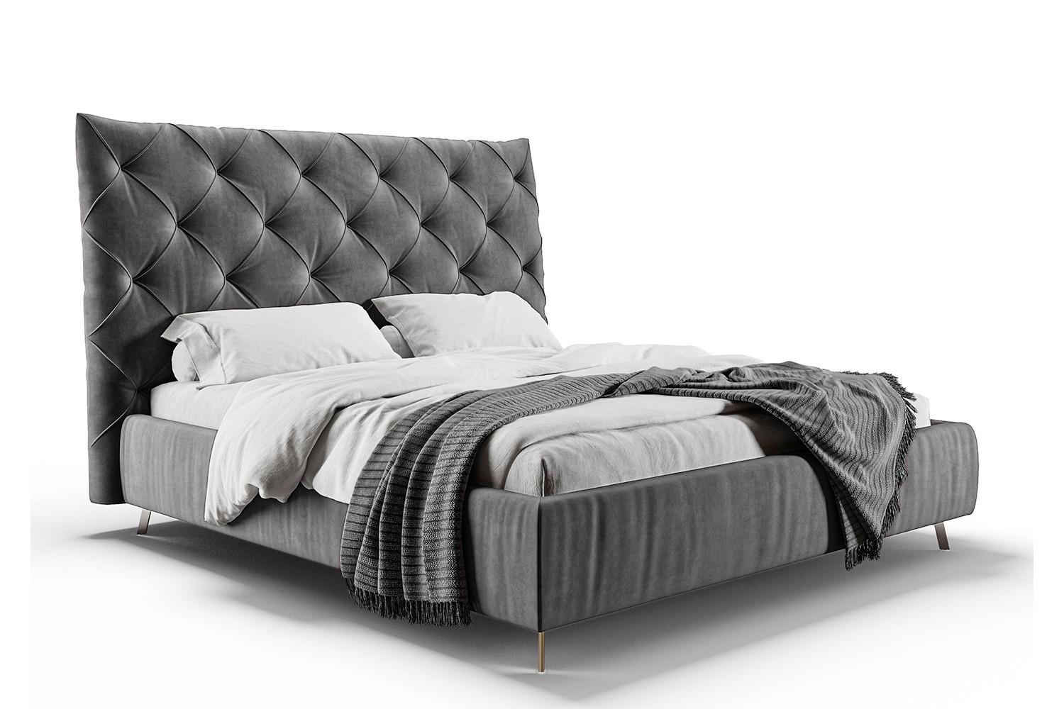 Wohnli Möbelsuche - POLSTERBETT ANNY Grau Velvet