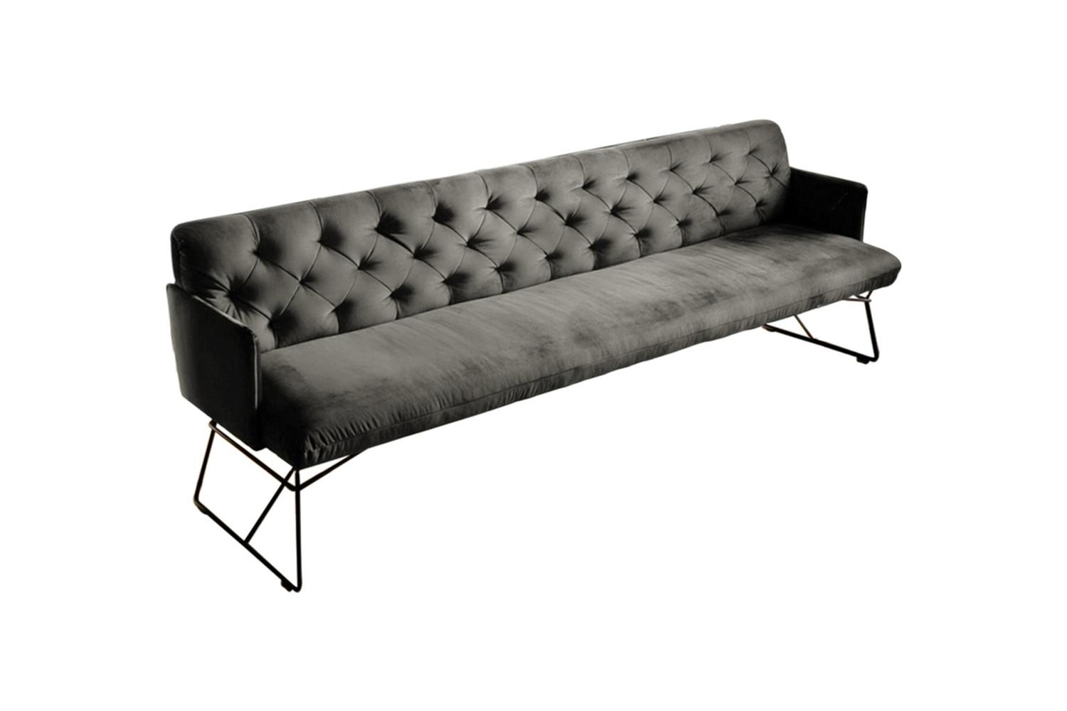 Wohnli Möbelsuche - ESSZIMMERBANK CHARME Grau Velvet