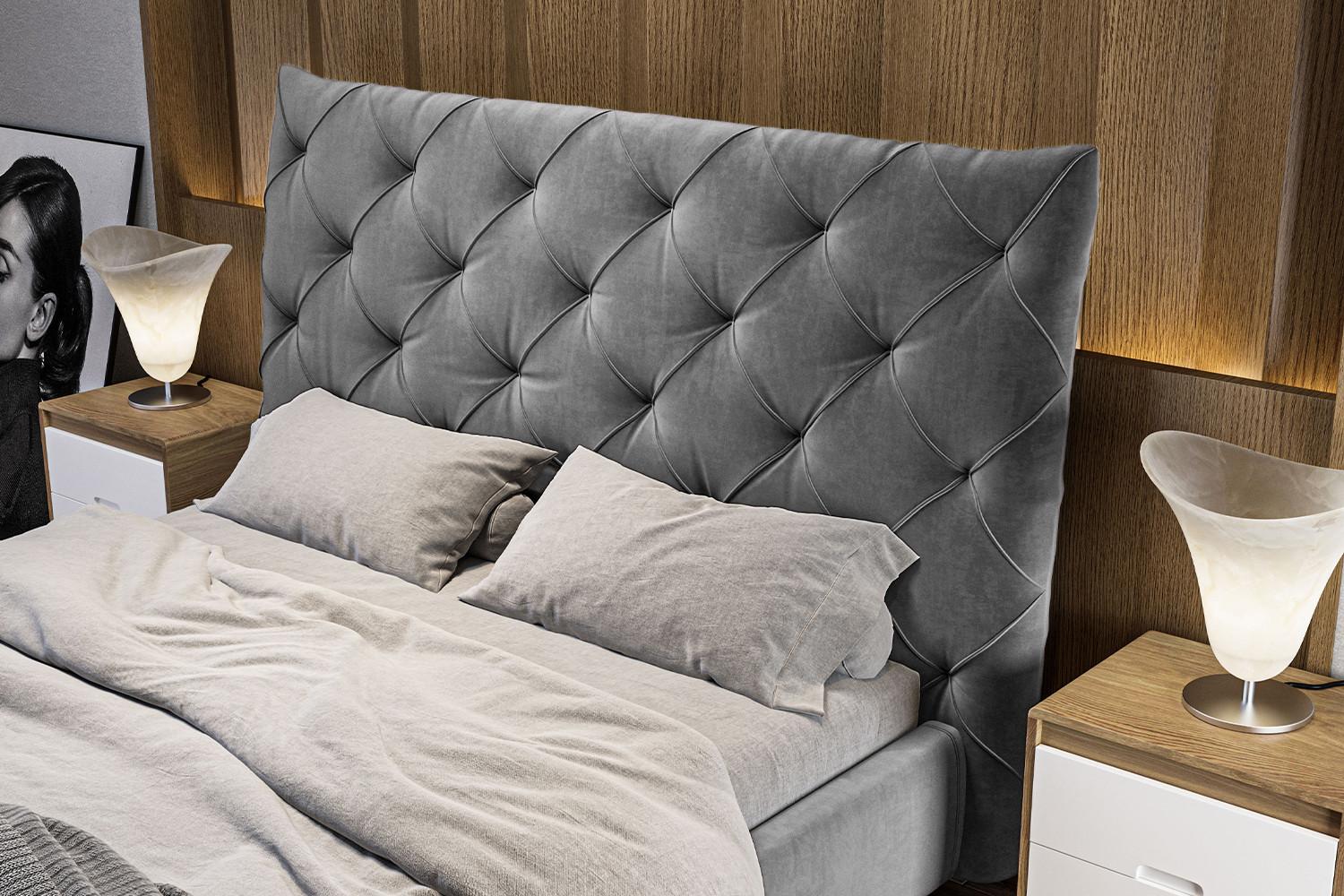 POLSTERBETT ANNY Grau Velvet Textil KAWOLA Möbel > Betten > Polsterbetten Grau