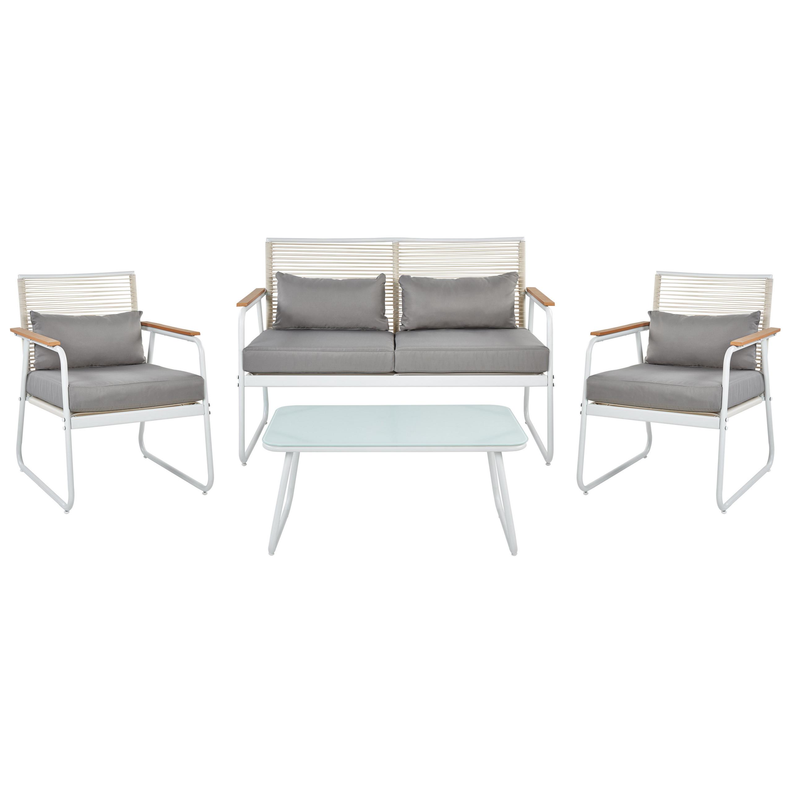 Wohnli Möbelsuche - LOUNGE SET 4-Sitzer Metal weiß Pomonte