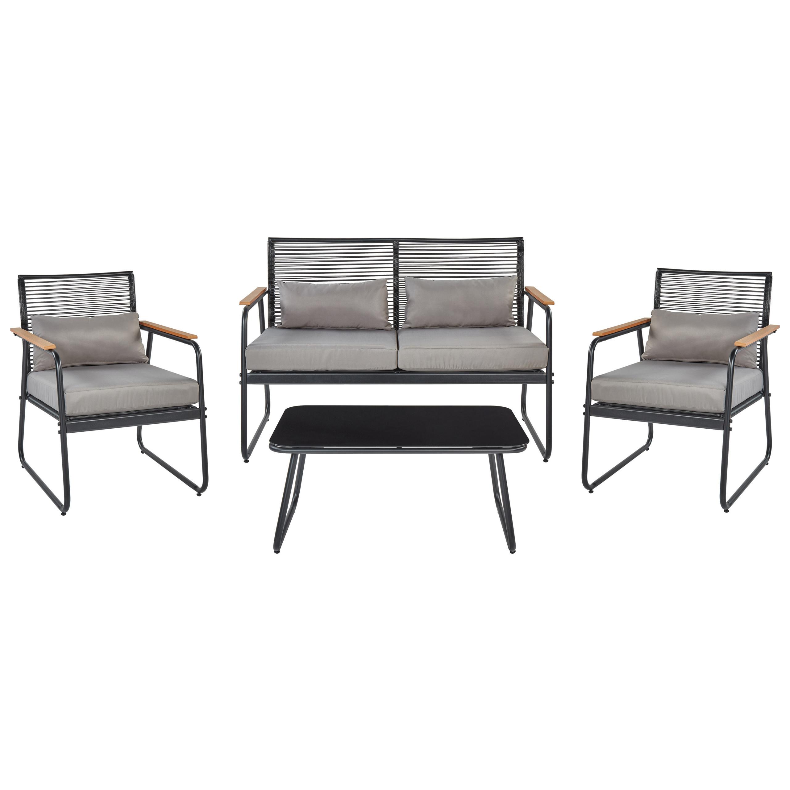 Wohnli Möbelsuche - LOUNGE SET 4-Sitzer Metal schwarz Pomonte