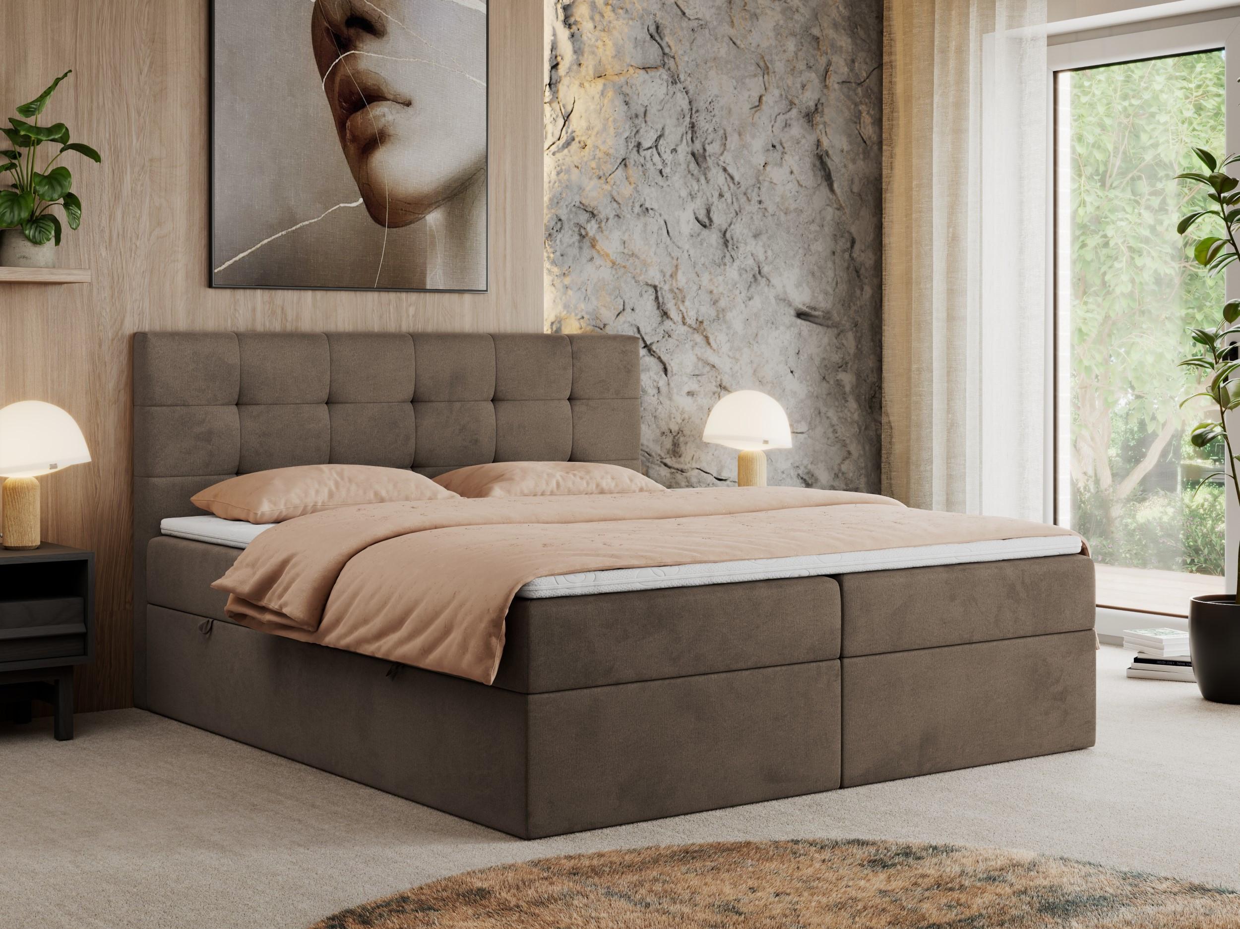 wohnli-moebel-suche-800000686524-1 BOXBETT CENTO 160/200 Braun Velvet - H3 Textil MKS Möbel > Betten > Boxspringbetten Braun