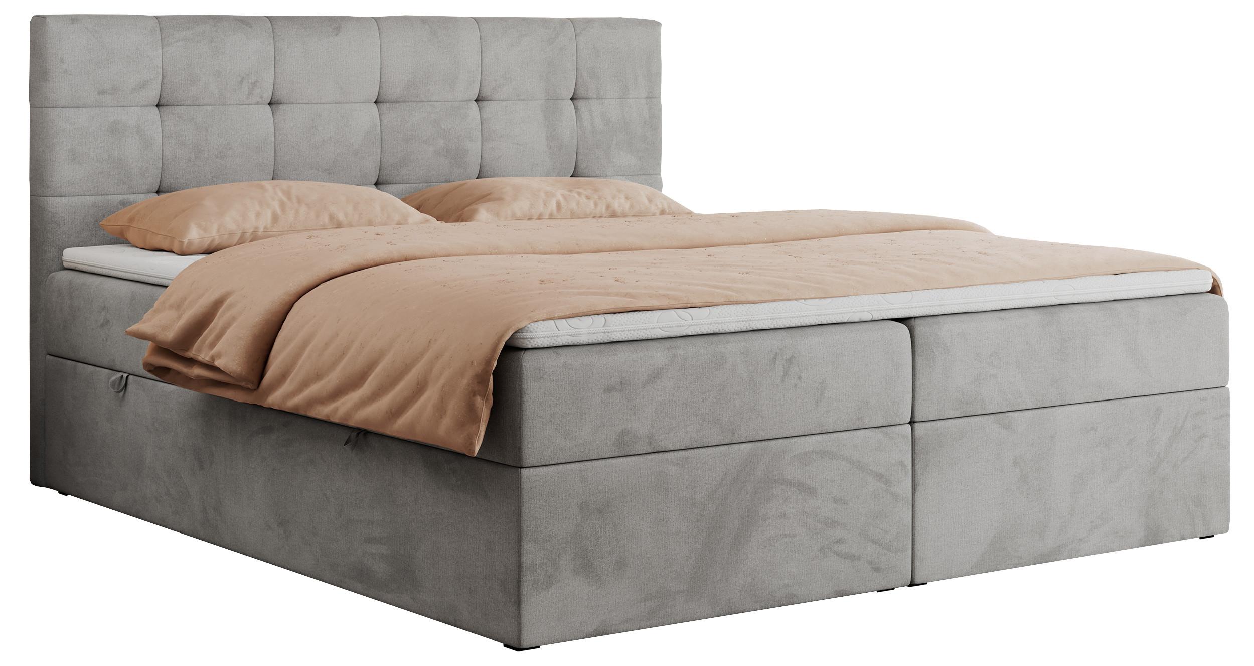 wohnli-moebel-suche-800000686526 Wohnli Möbelsuche - BOXBETT CENTO 160/200 Hellgrau Velvet - H3