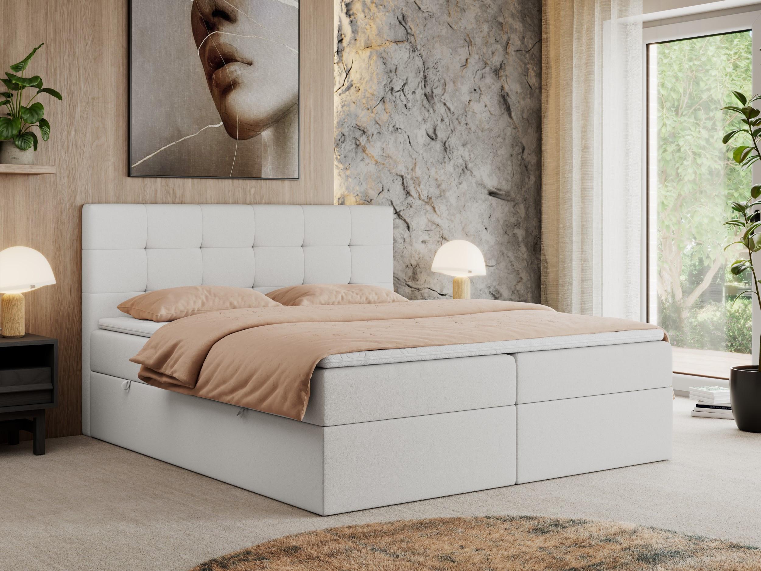wohnli-moebel-suche-800000686586-1 BOXBETT CENTO 140/200 Weiß Kunstleder - H3 Textil MKS Möbel > Betten > Boxspringbetten Weiß