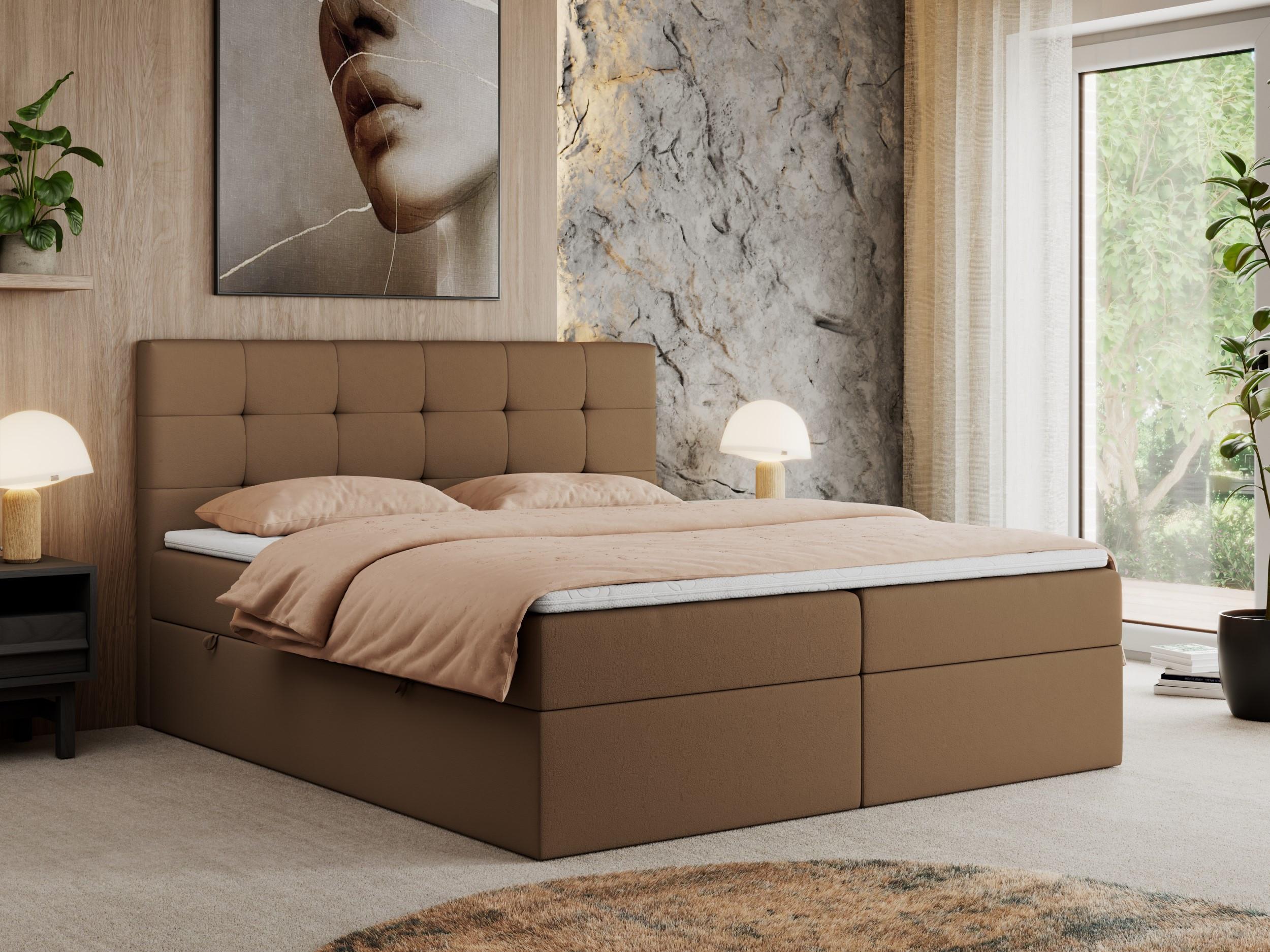 wohnli-moebel-suche-800000686598-1 BOXBETT CENTO 120/200 Braun Kunstleder - H4 Textil MKS Möbel > Betten > Boxspringbetten Braun