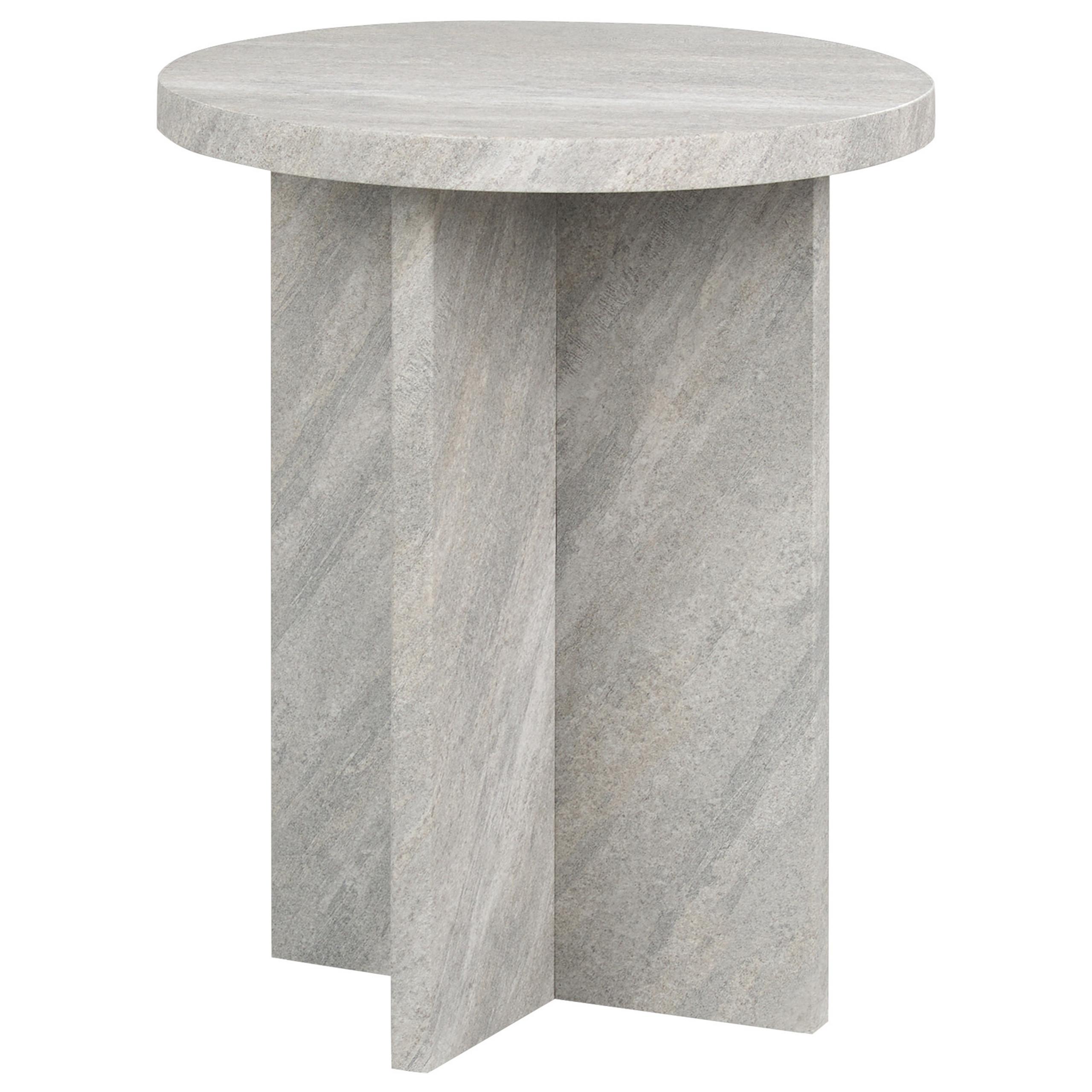 Wohnli Möbelsuche - BEISTELLTISCH grau Steinoptik rund 42 cm Stanton