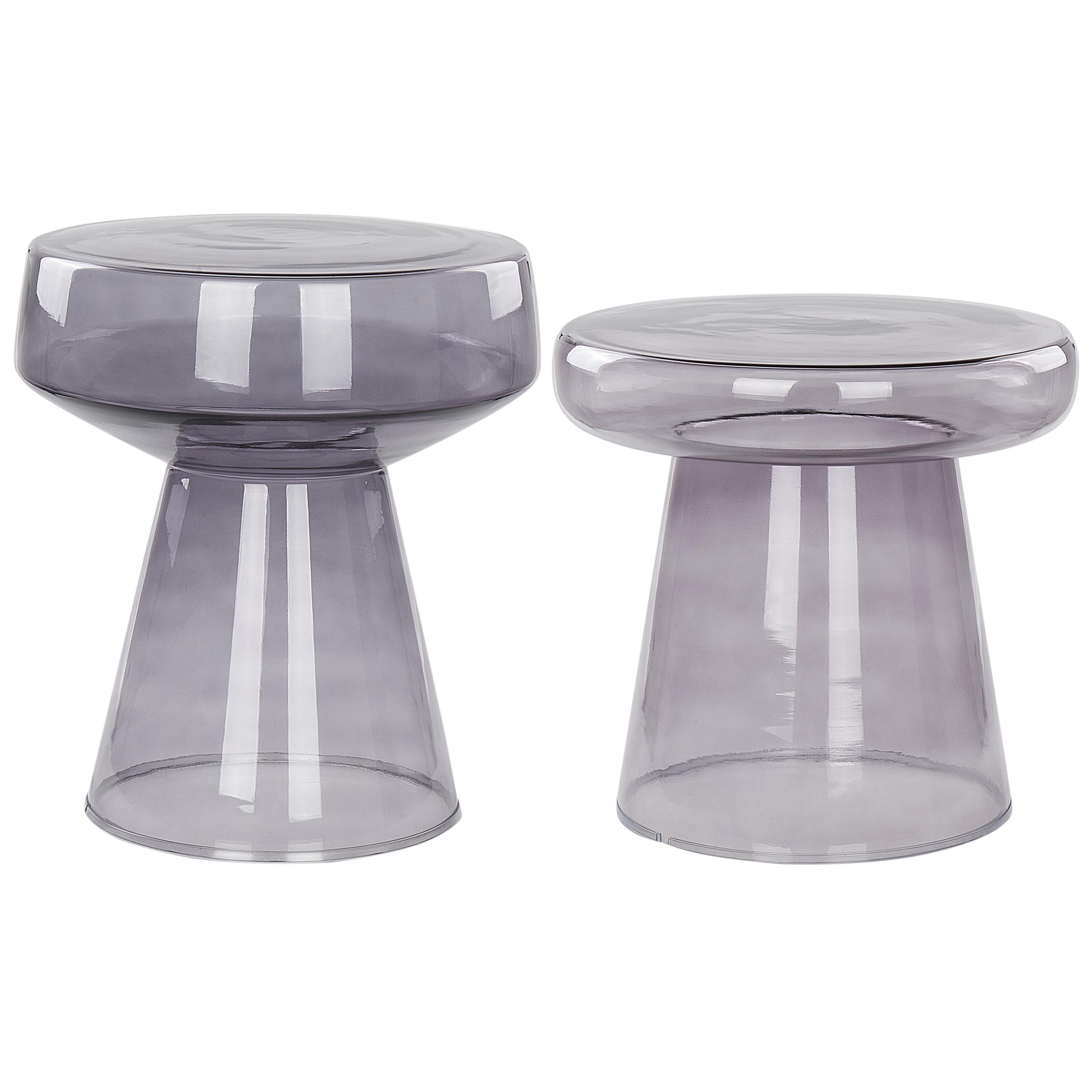 wohnli-moebel-suche-800000686694 Wohnli Möbelsuche - BEISTELLTISCH 2er-Set Rauchglas grau rund Laguna/Caldera
