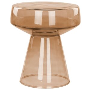 BEISTELLTISCH 2er-Set Rauchglas goldbraun rund Laguna/Caldera Glas Beliani Möbel > Tische > Beistelltische Braun
