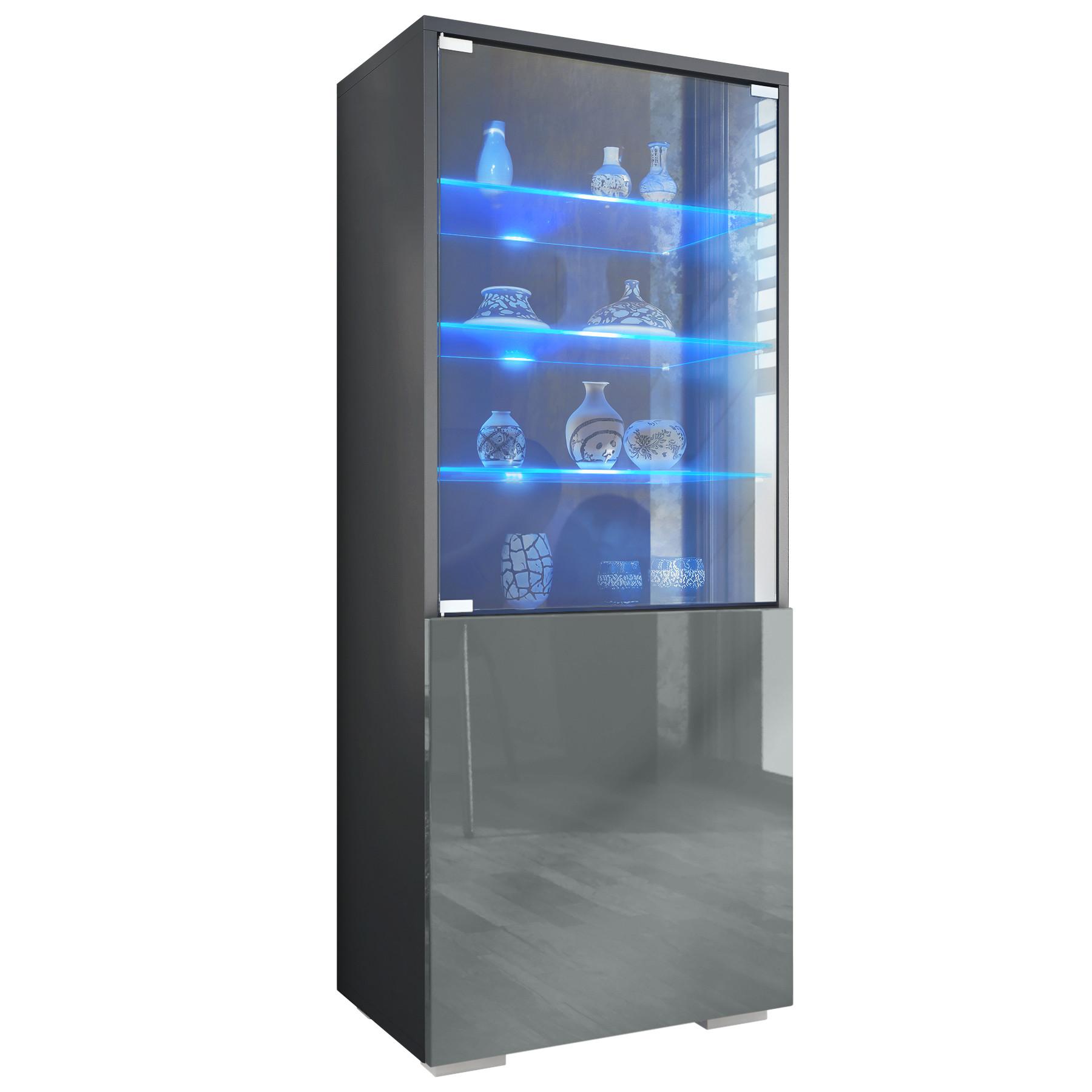 Wohnli Möbelsuche - VITRINE Granada Grau Hochglanz