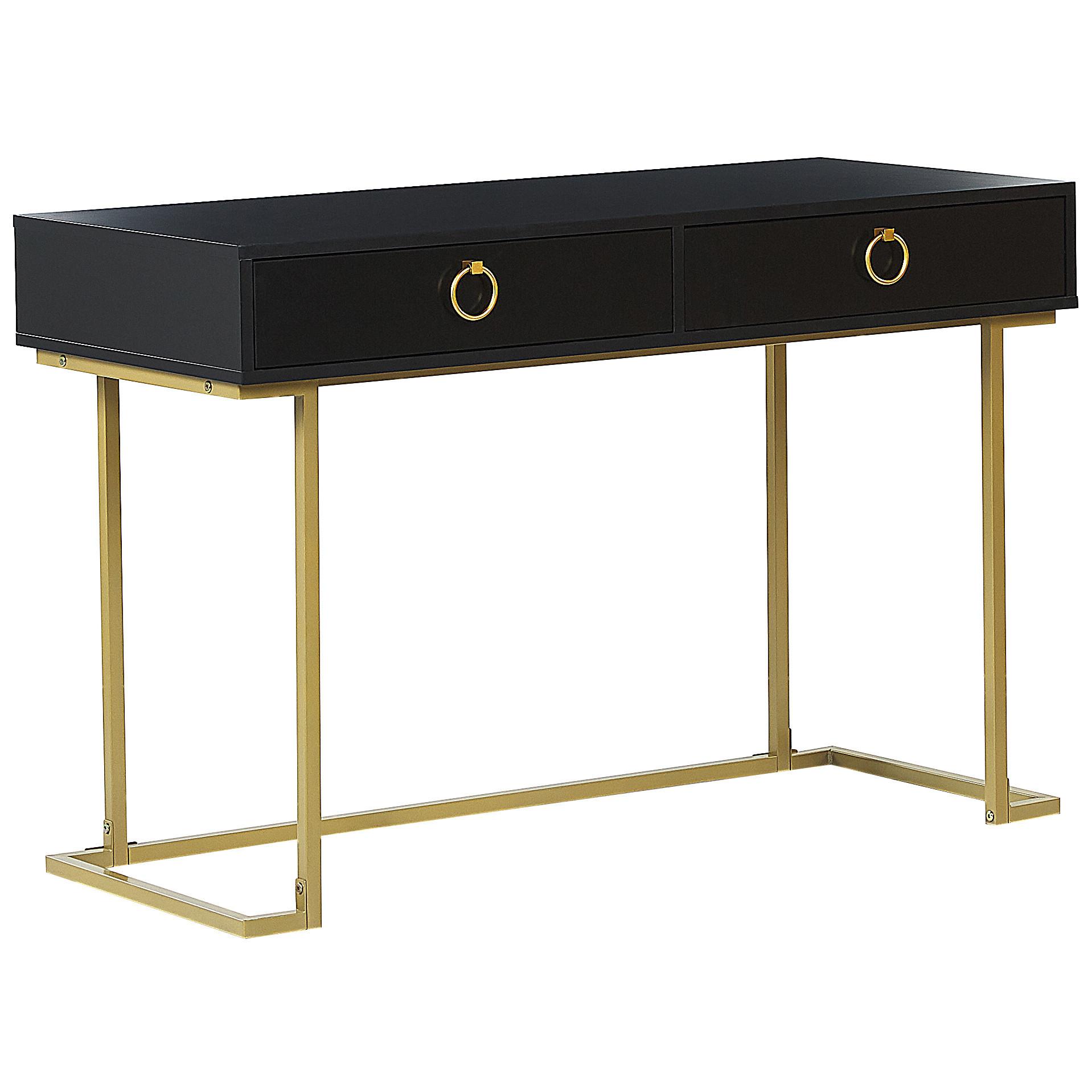 wohnli-moebel-suche-800000686715 Wohnli Möbelsuche - KONSOLENTISCH schwarz/gold 2 Schubladen Westport