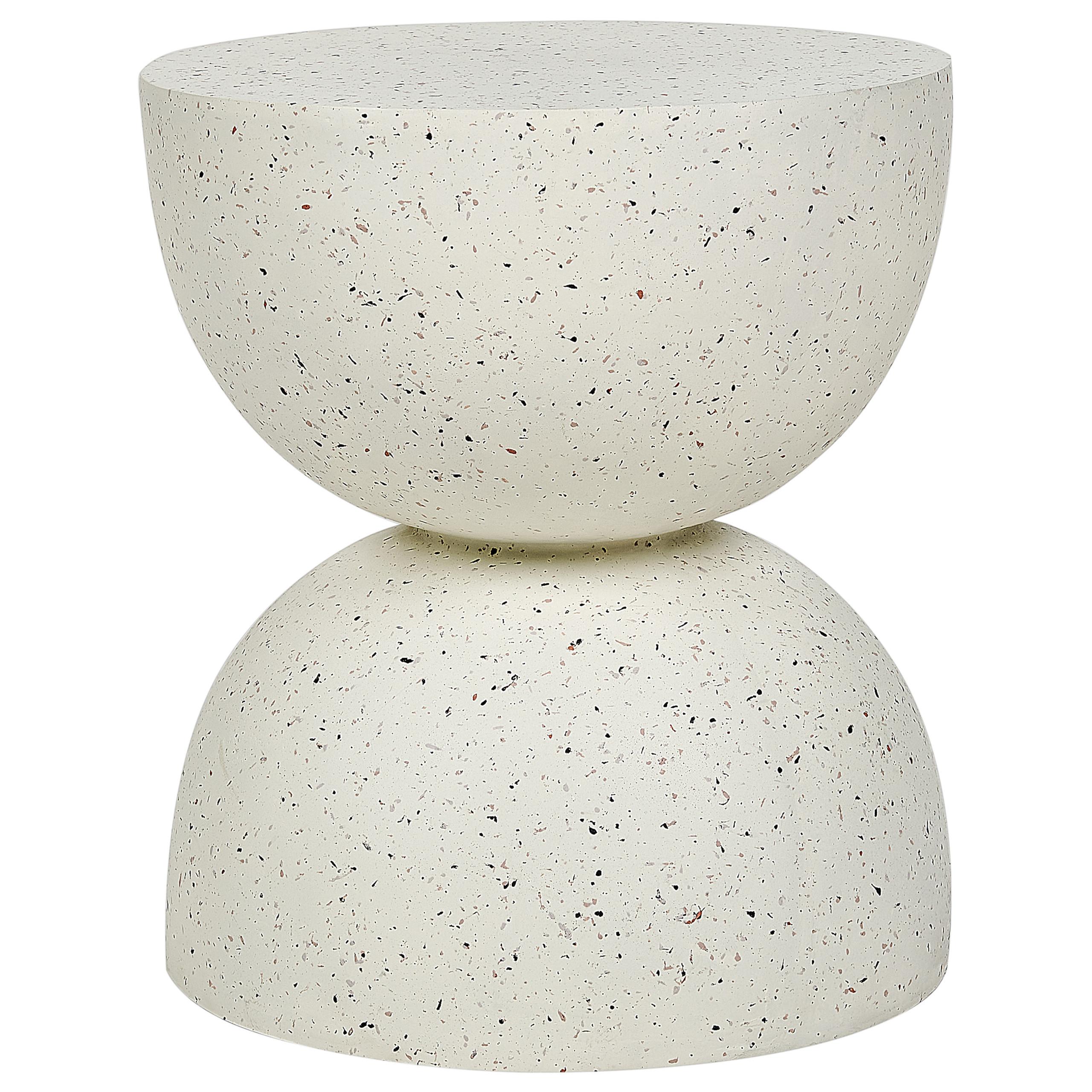 wohnli-moebel-suche-800000686725 Wohnli Möbelsuche - BEISTTELLTISCH Beton cremeweiß Terrazzo Optik rund 40 cm Caoria