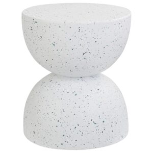 Wohnli Möbelsuche - BEISTELLTISCH Beton weiß Terrazzo Optik rund 40 cm Caoria