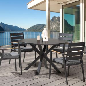 wohnli-moebel-suche-800000686782-1 GARTENTISCH Keramik Schwarz Maletto Metall Beliani Garten & Outdoor > Gartenmöbel > Gartentische Schwarz