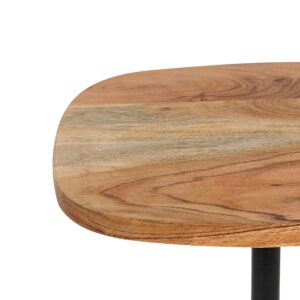 wohnli-moebel-suche-800000686813-1 BEISTELLTISCH Metall heller Holzfarbton/schwarz rund 30 cm Oasis Metall Beliani Möbel > Tische > Beistelltische Schwarz