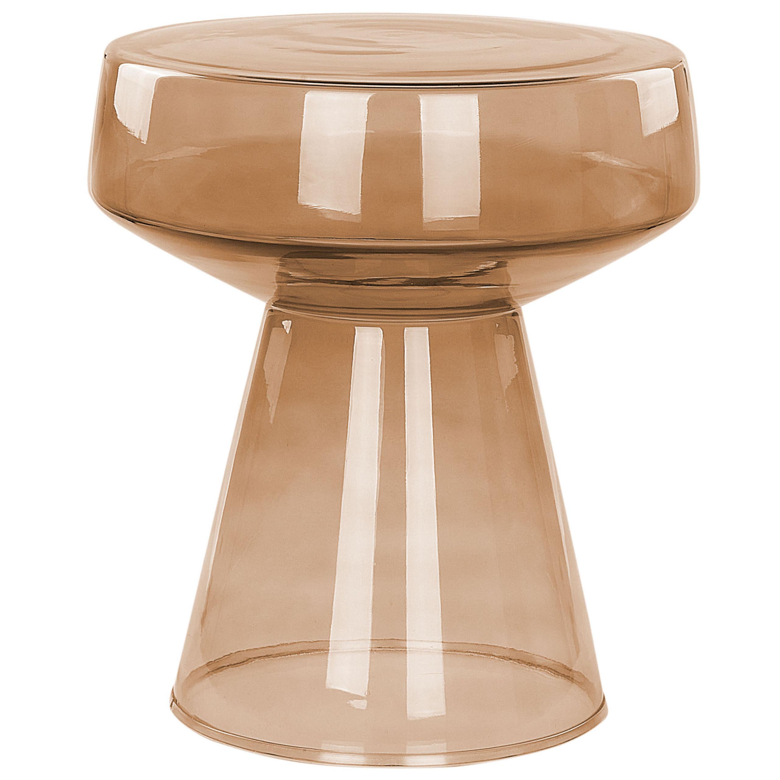 wohnli-moebel-suche-800000686822 Wohnli Möbelsuche - BEISTELLTISCH Rauchglas goldbraun rund 37 cm Laguna