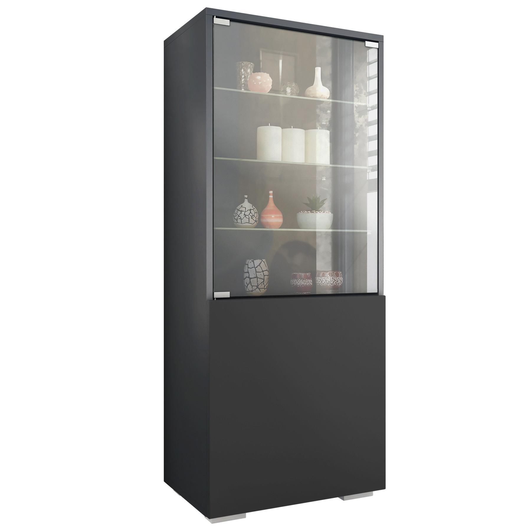 Wohnli Möbelsuche - VITRINE Granada Schwarz matt