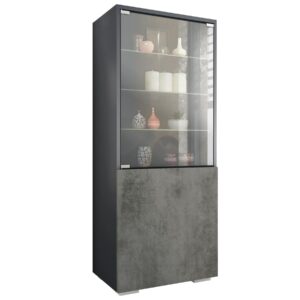 Wohnli Möbelsuche - VITRINE Granada Beton Dunkel Optik