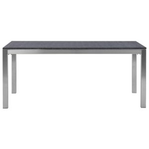 wohnli-moebel-suche-800000686883-1 GARTENTISCH Edelstahl/Naturstein schwarz geflammt 180/90 cm einteilige Tischplatte Grosseto Stein Beliani Garten & Outdoor > Gartenmöbel > Gartentische Grau