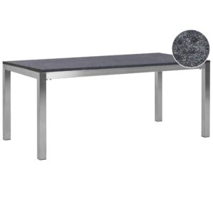 wohnli-moebel-suche-800000686883 Wohnli Möbelsuche - GARTENTISCH Edelstahl/Naturstein schwarz geflammt 180/90 cm einteilige Tischplatte Grosseto